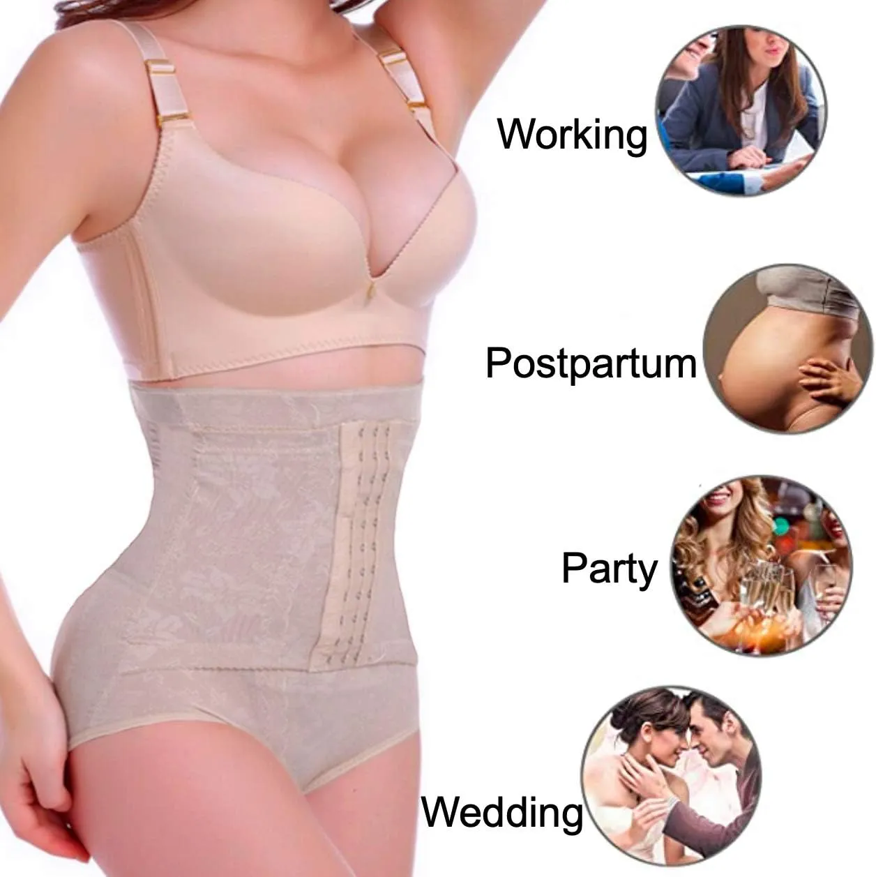 ShaperQueen1010 Tummy Control Shapewear for Women – High Waist Compression Body Shaper, Girdle Waist Cincher for Women