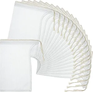 Shappy Compost Tea Bag, Pump Strainer Mesh Filter Bag with Drawstring, 600 Μm for Prevents Clogging During The Straining Process(20 Pieces,23 x 16 cm)
