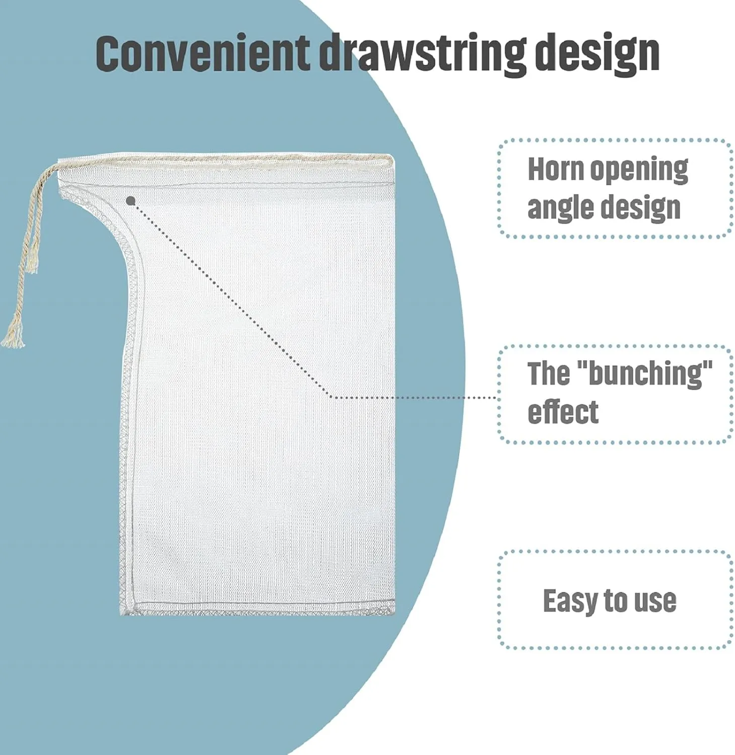 Shappy Compost Tea Bag, Pump Strainer Mesh Filter Bag with Drawstring, 600 Μm for Prevents Clogging During The Straining Process(20 Pieces,23 x 16 cm)