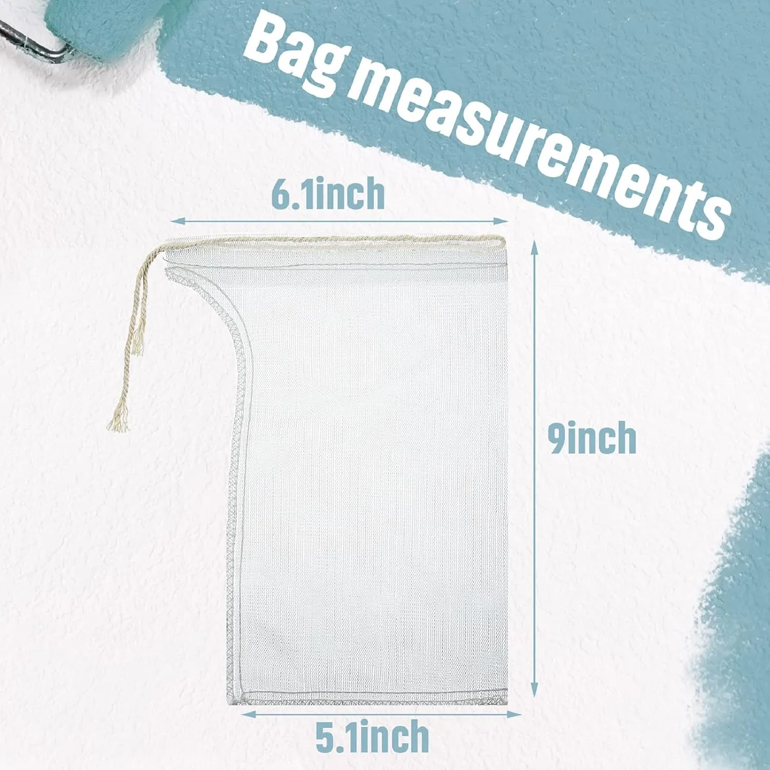 Shappy Compost Tea Bag, Pump Strainer Mesh Filter Bag with Drawstring, 600 Μm for Prevents Clogging During The Straining Process(20 Pieces,23 x 16 cm)
