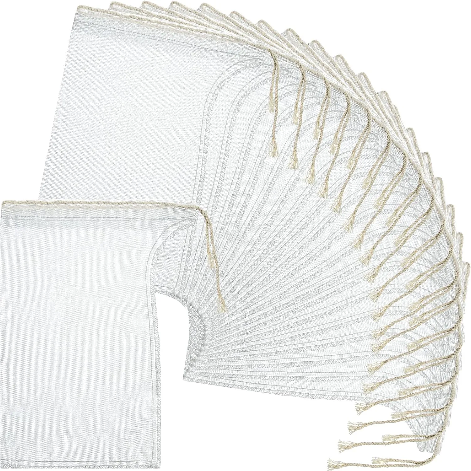 Shappy Compost Tea Bag, Pump Strainer Mesh Filter Bag with Drawstring, 600 Μm for Prevents Clogging During The Straining Process(20 Pieces,23 x 16 cm)