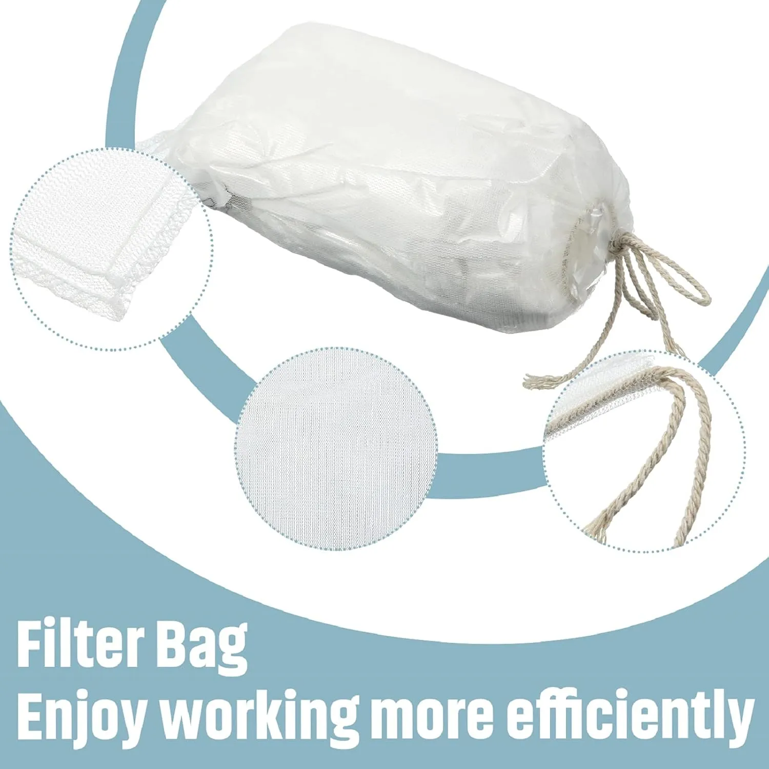 Shappy Compost Tea Bag, Pump Strainer Mesh Filter Bag with Drawstring, 600 Μm for Prevents Clogging During The Straining Process(20 Pieces,23 x 16 cm)