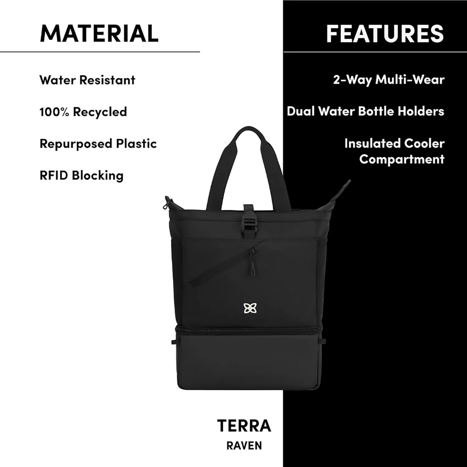 Sherpani Terra, Womens Convertible Cooler Backpack Tote Bag, Accessories with Portable Insulated Compartment