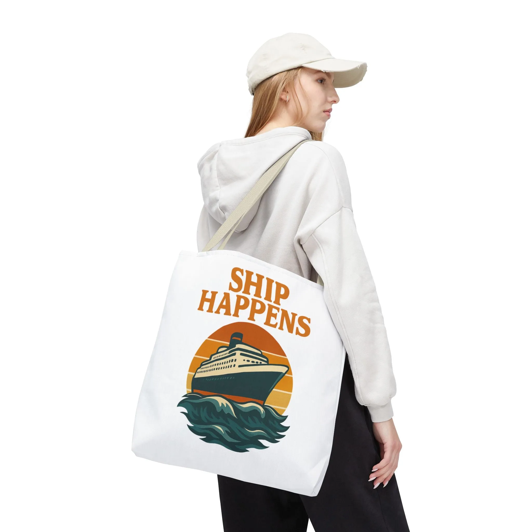 Ship Happens Tote Bag - Fun Nautical Design for Beach Lovers Cruise Bag Unique Gift for Travelers