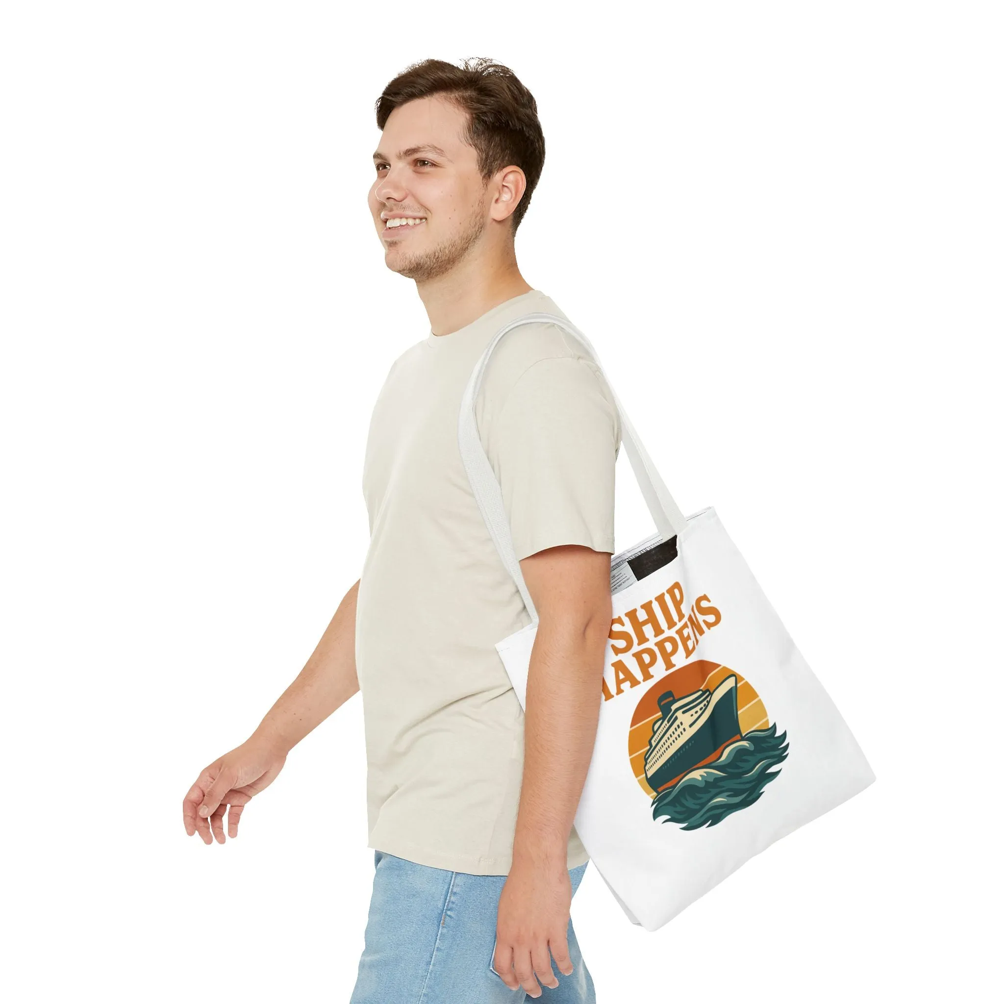 Ship Happens Tote Bag - Fun Nautical Design for Beach Lovers Cruise Bag Unique Gift for Travelers