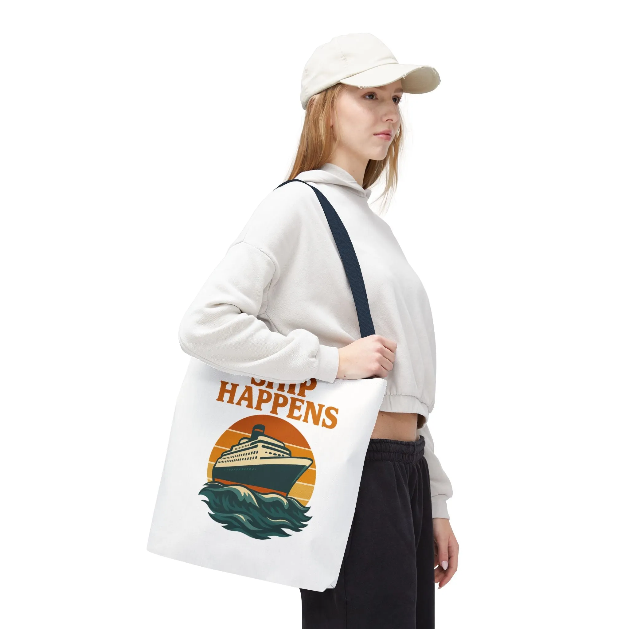 Ship Happens Tote Bag - Fun Nautical Design for Beach Lovers Cruise Bag Unique Gift for Travelers