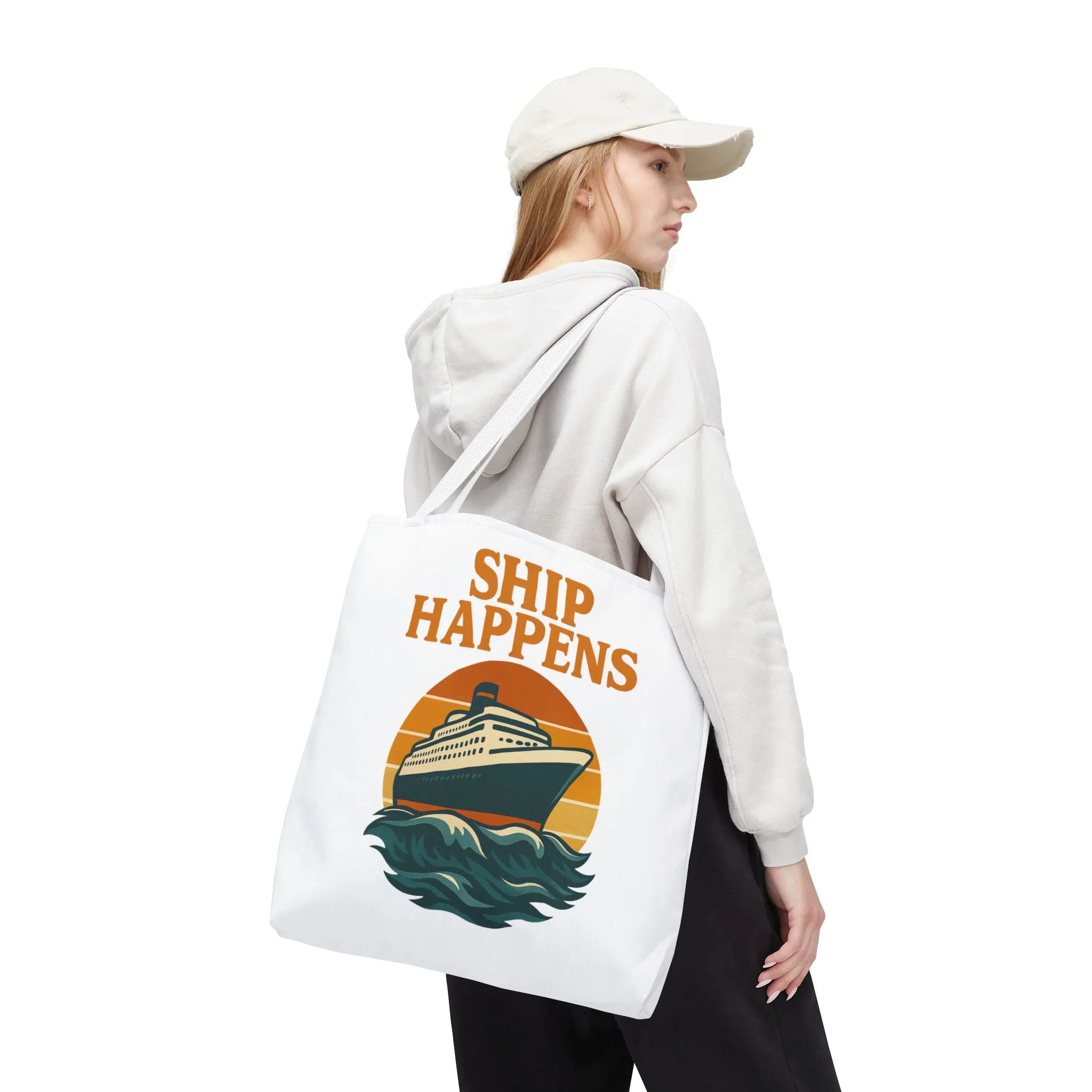 Ship Happens Tote Bag - Fun Nautical Design for Beach Lovers Cruise Bag Unique Gift for Travelers