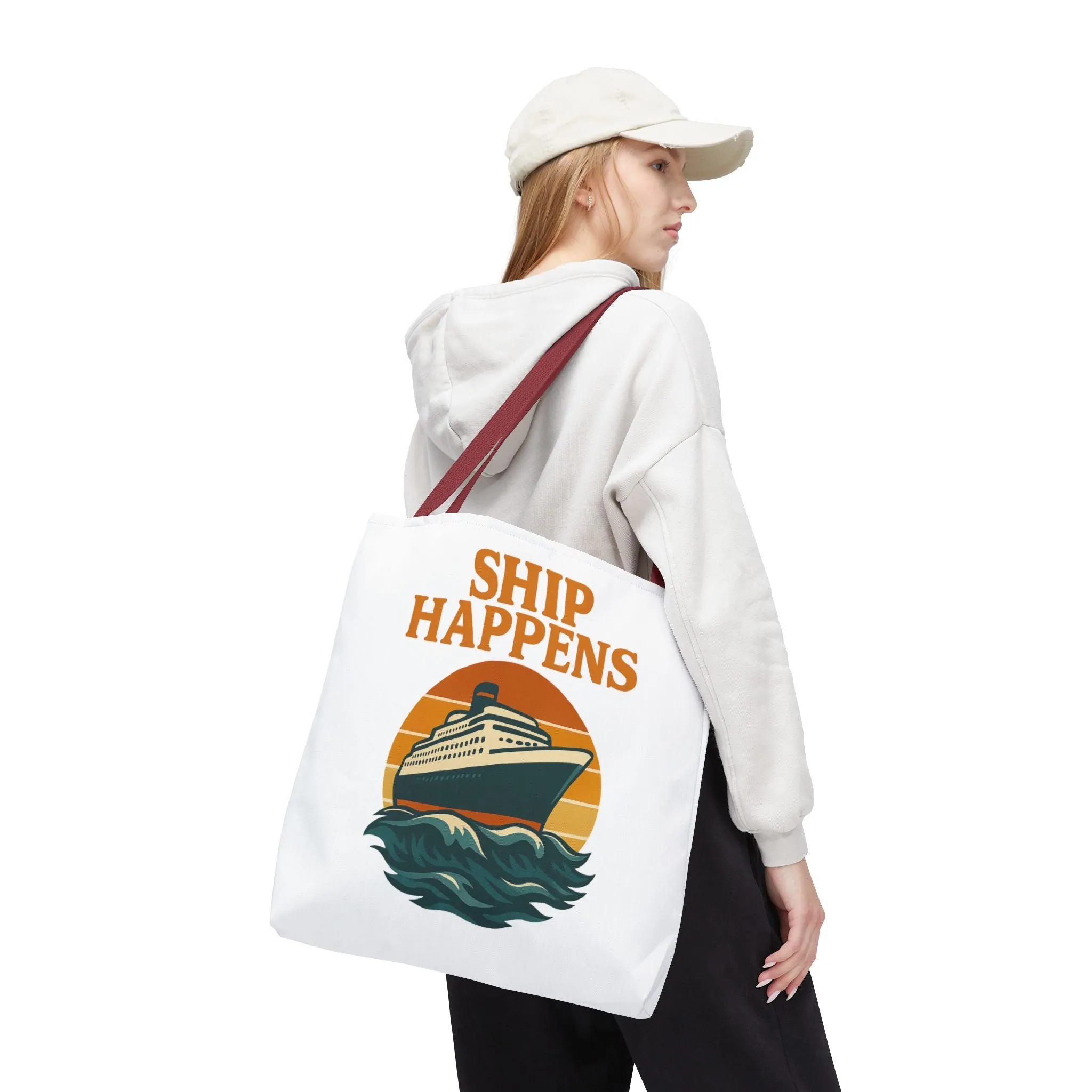 Ship Happens Tote Bag - Fun Nautical Design for Beach Lovers Cruise Bag Unique Gift for Travelers