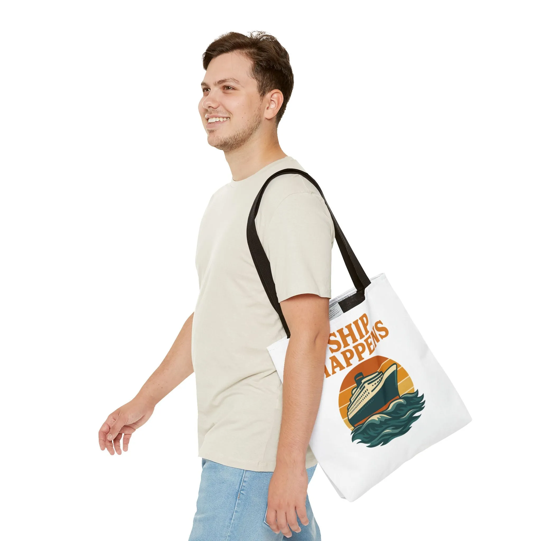 Ship Happens Tote Bag - Fun Nautical Design for Beach Lovers Cruise Bag Unique Gift for Travelers