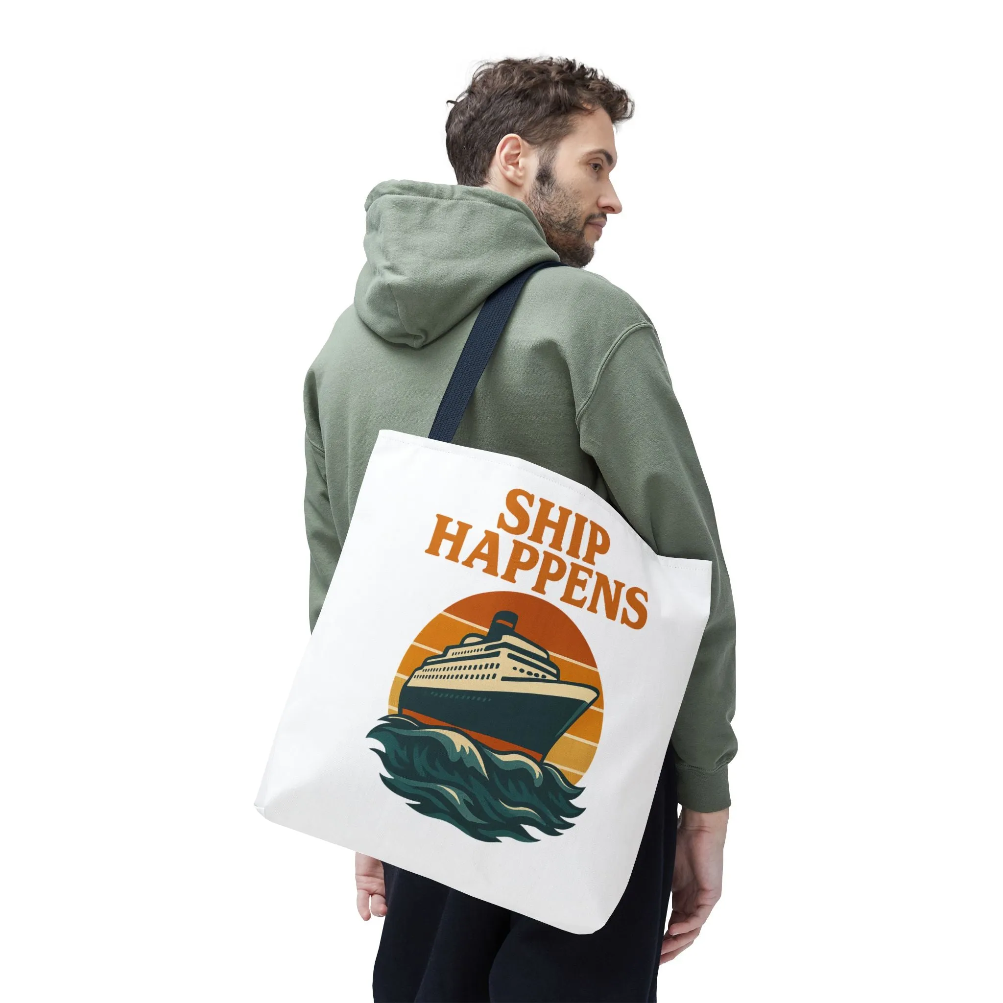 Ship Happens Tote Bag - Fun Nautical Design for Beach Lovers Cruise Bag Unique Gift for Travelers