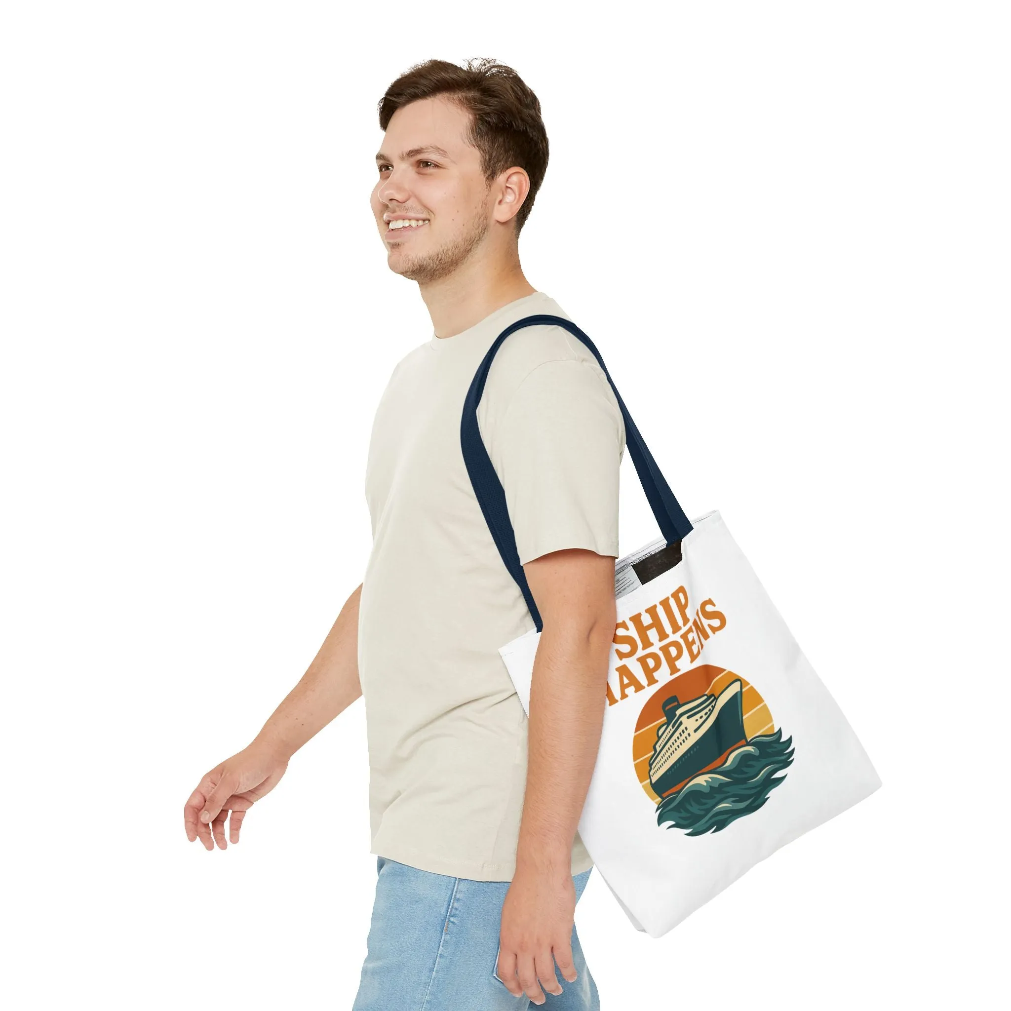 Ship Happens Tote Bag - Fun Nautical Design for Beach Lovers Cruise Bag Unique Gift for Travelers