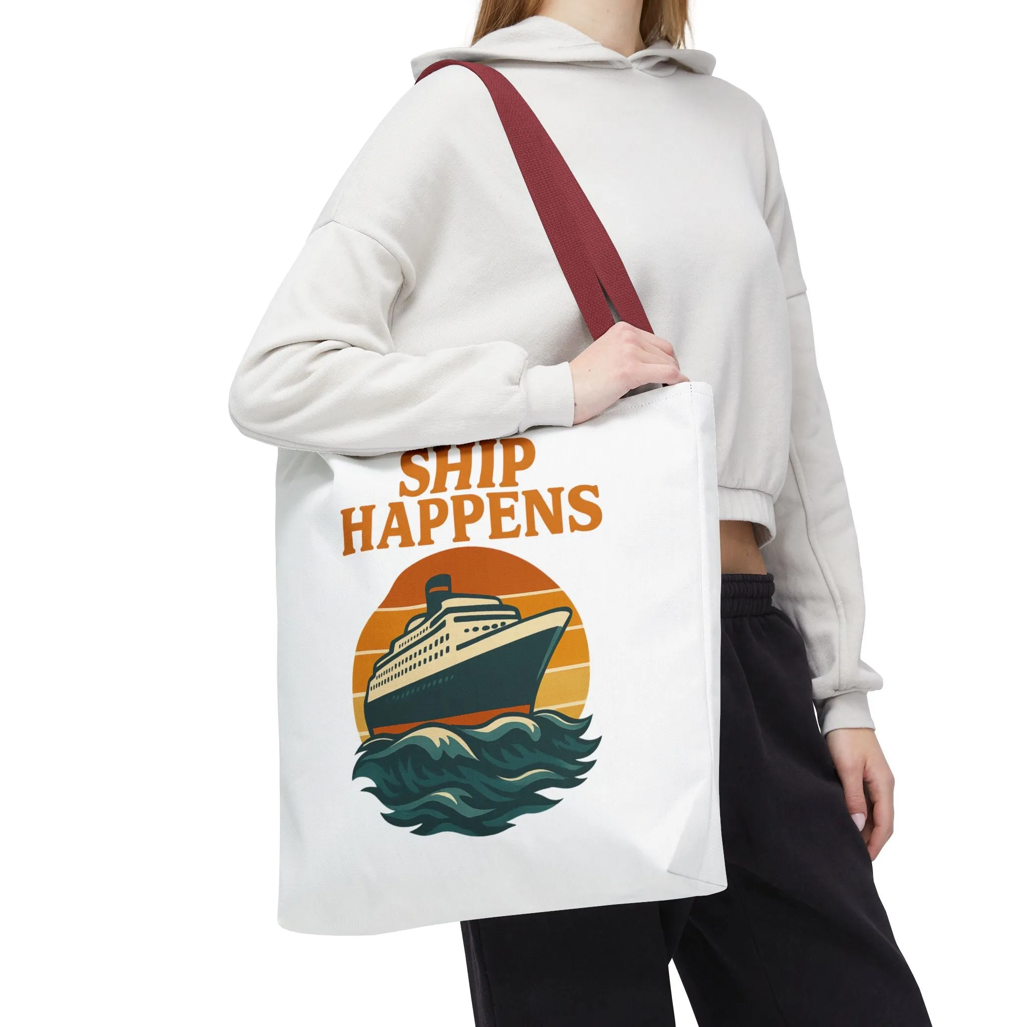 Ship Happens Tote Bag - Fun Nautical Design for Beach Lovers Cruise Bag Unique Gift for Travelers