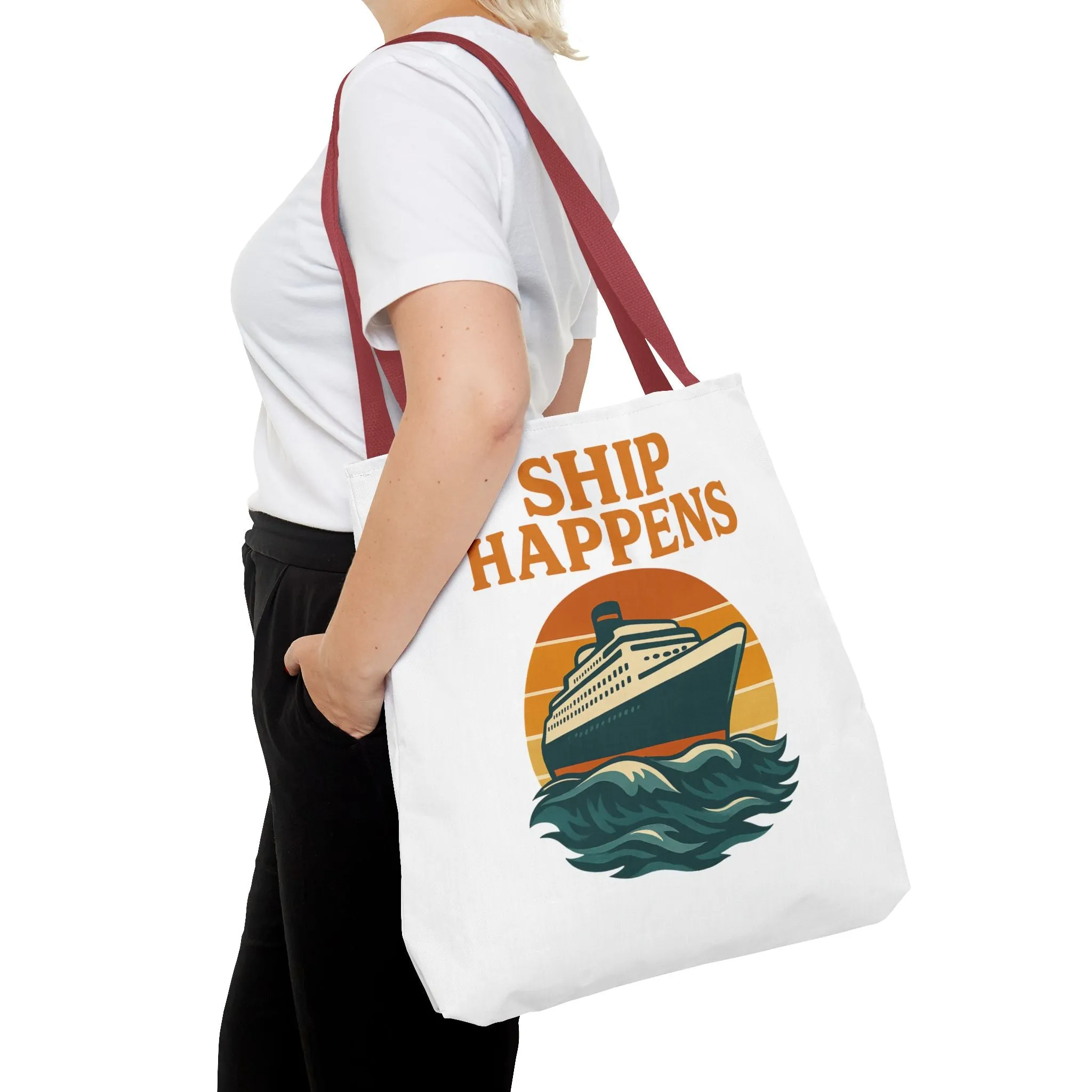 Ship Happens Tote Bag - Fun Nautical Design for Beach Lovers Cruise Bag Unique Gift for Travelers