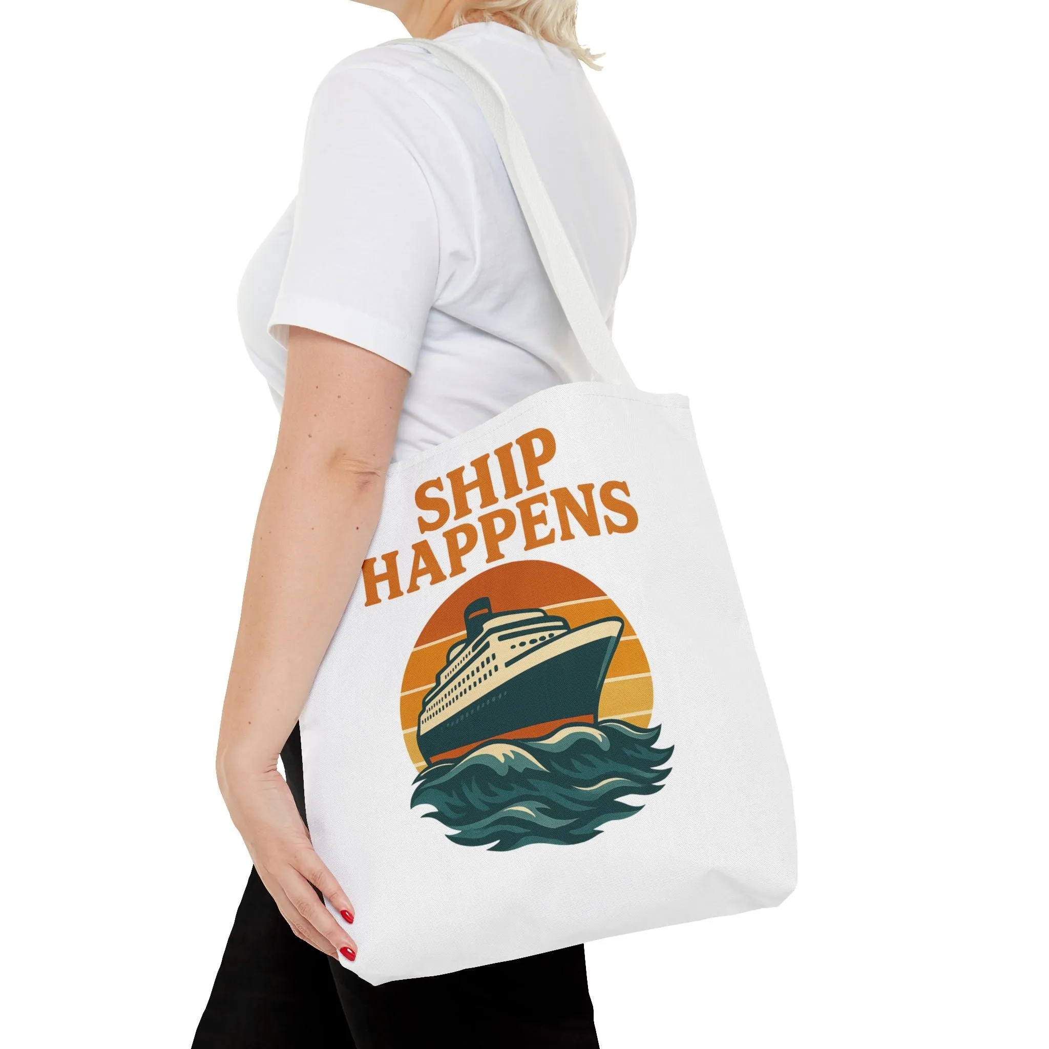 Ship Happens Tote Bag - Fun Nautical Design for Beach Lovers Cruise Bag Unique Gift for Travelers