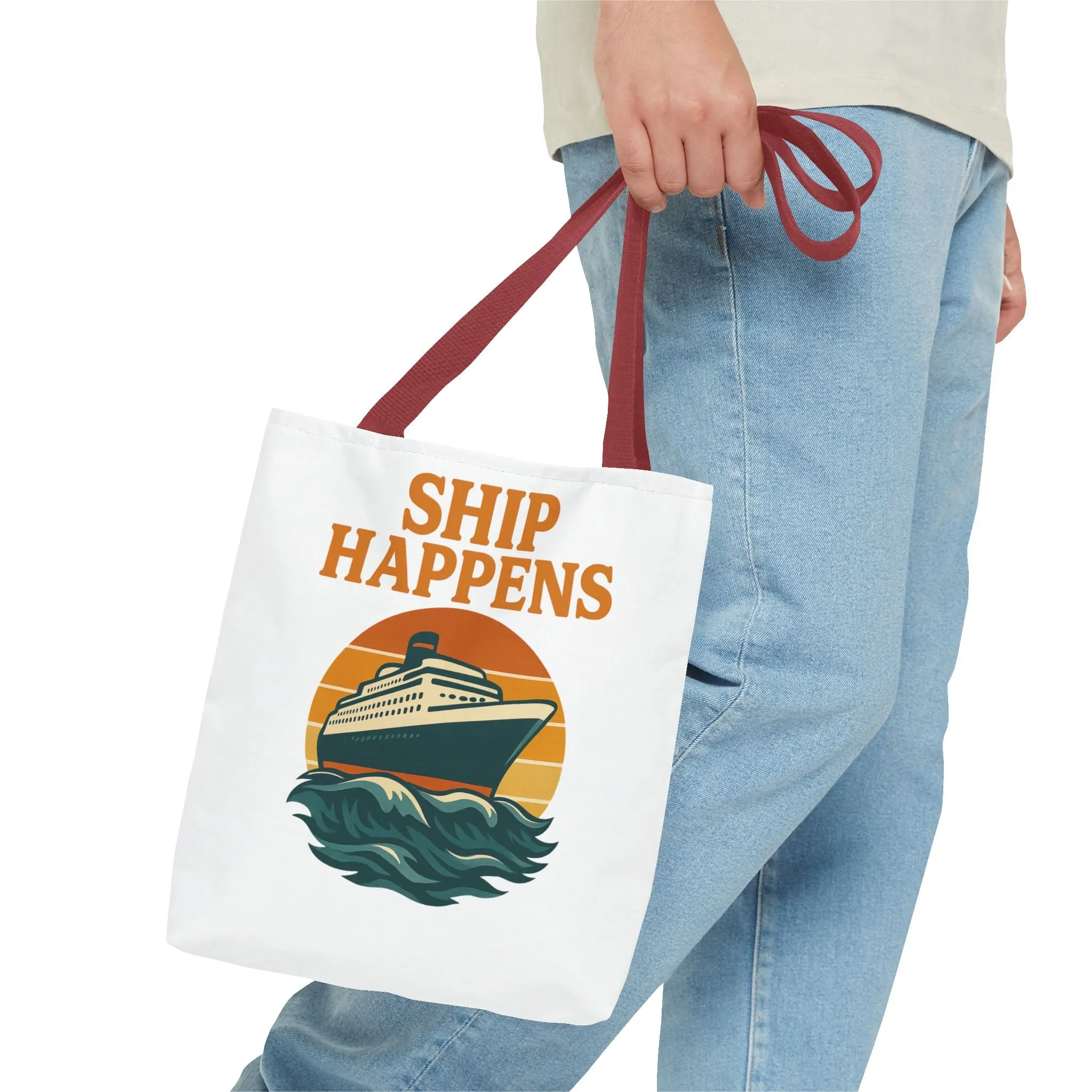 Ship Happens Tote Bag - Fun Nautical Design for Beach Lovers Cruise Bag Unique Gift for Travelers