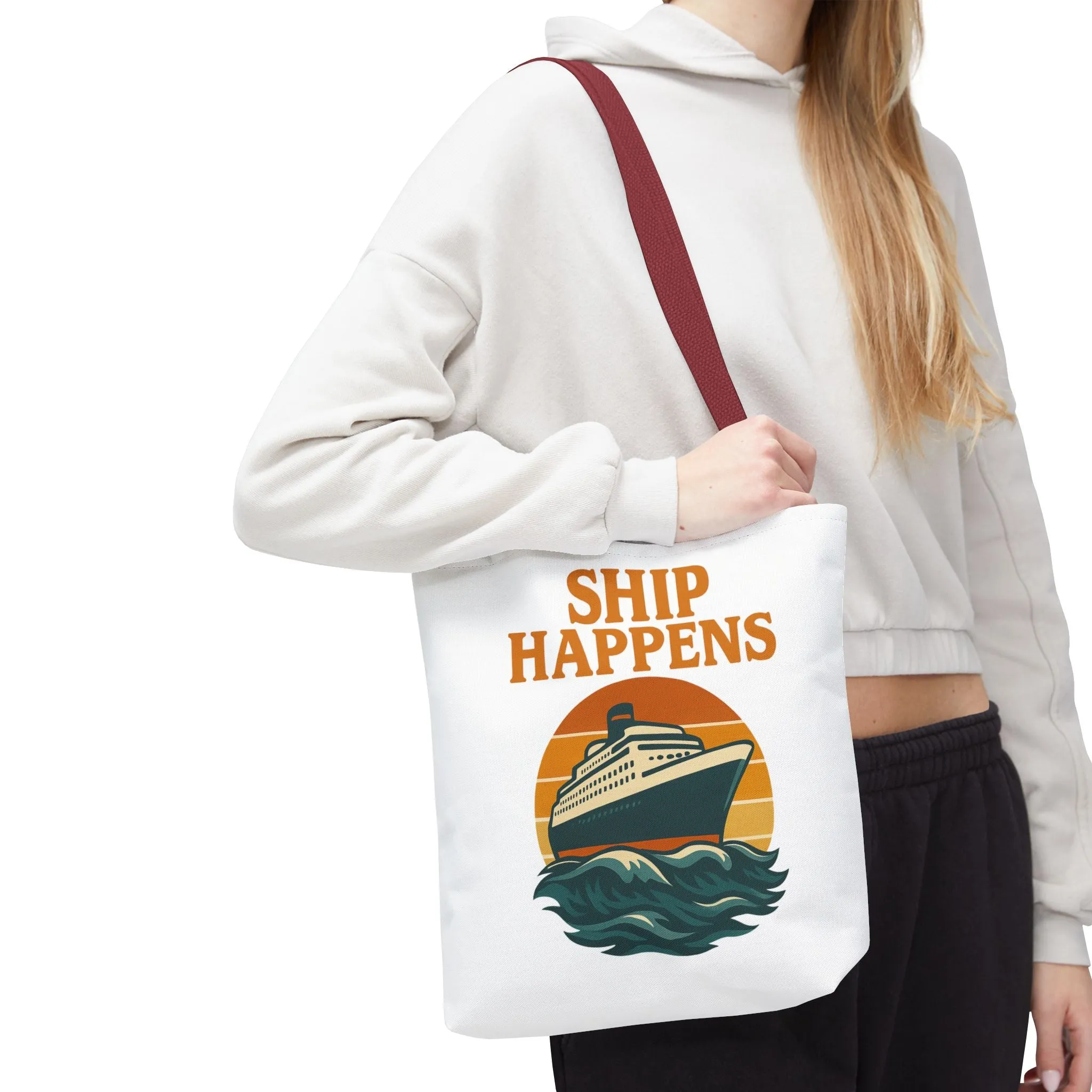 Ship Happens Tote Bag - Fun Nautical Design for Beach Lovers Cruise Bag Unique Gift for Travelers