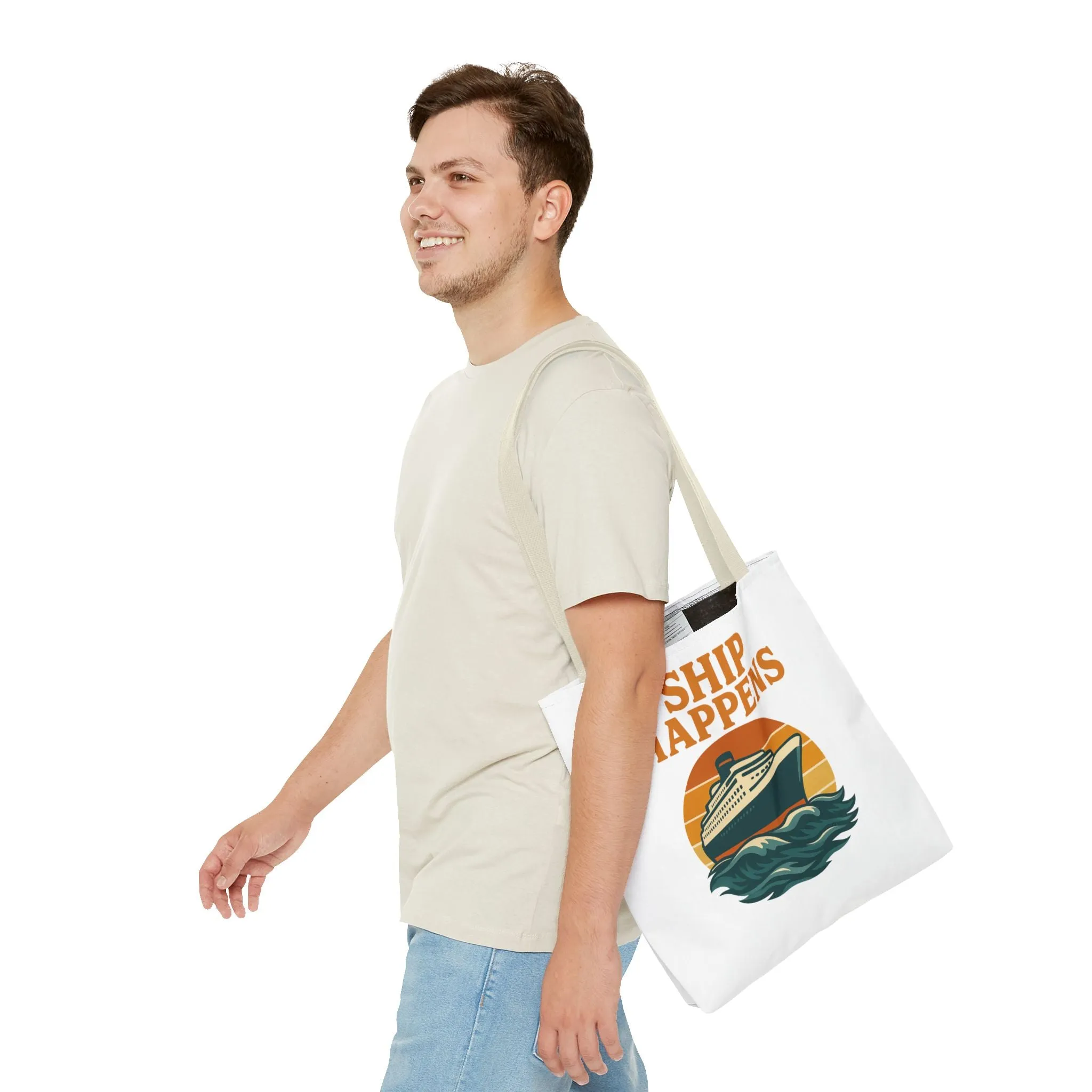 Ship Happens Tote Bag - Fun Nautical Design for Beach Lovers Cruise Bag Unique Gift for Travelers