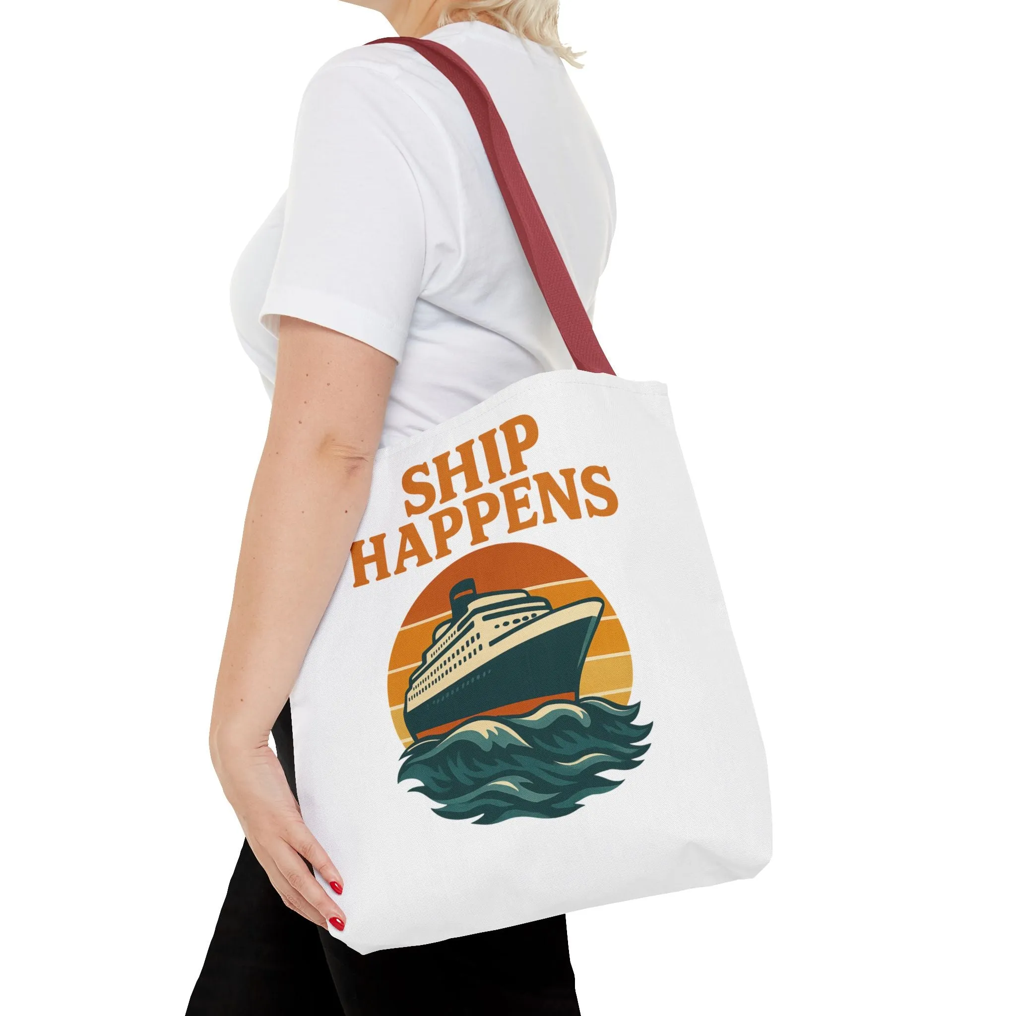 Ship Happens Tote Bag - Fun Nautical Design for Beach Lovers Cruise Bag Unique Gift for Travelers