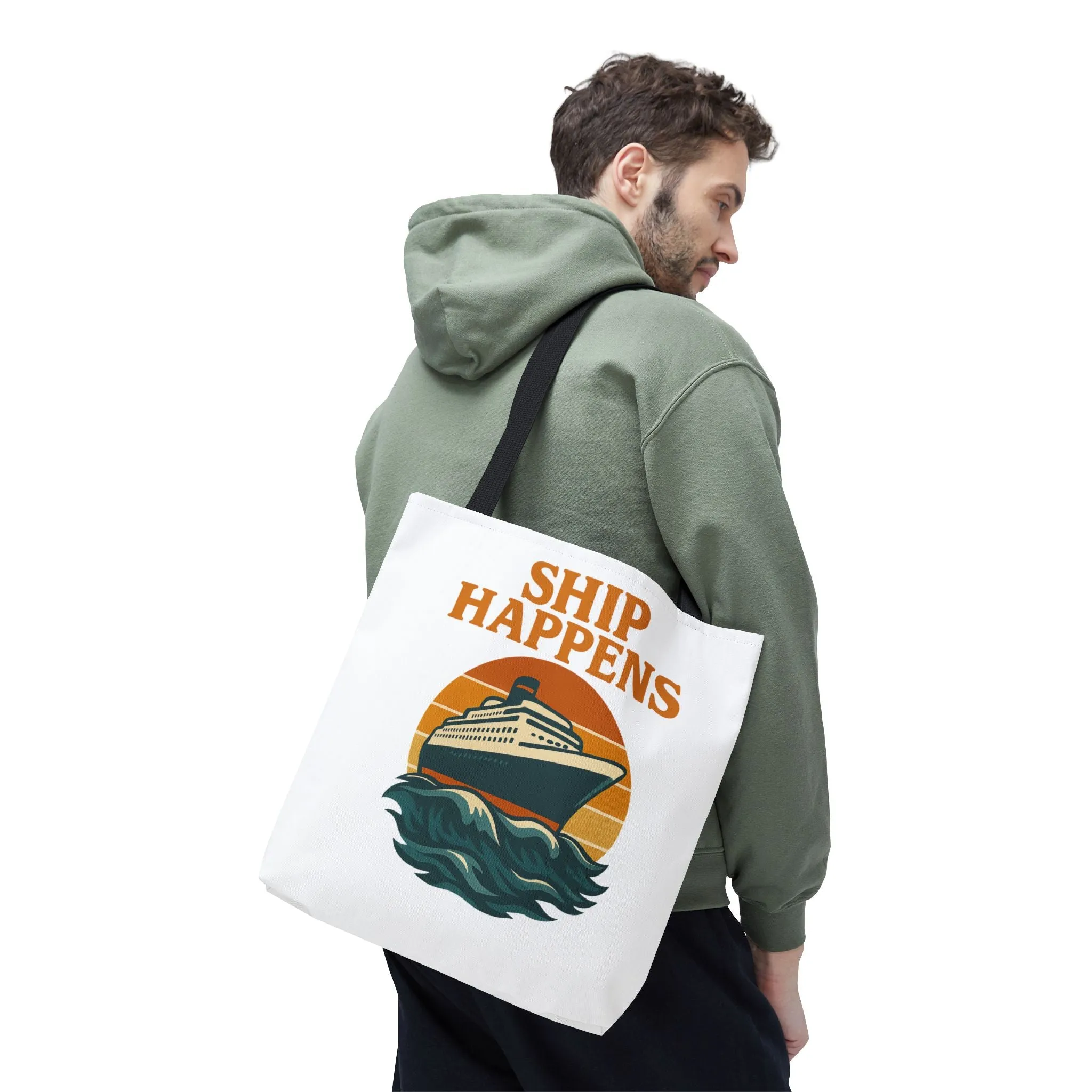 Ship Happens Tote Bag - Fun Nautical Design for Beach Lovers Cruise Bag Unique Gift for Travelers