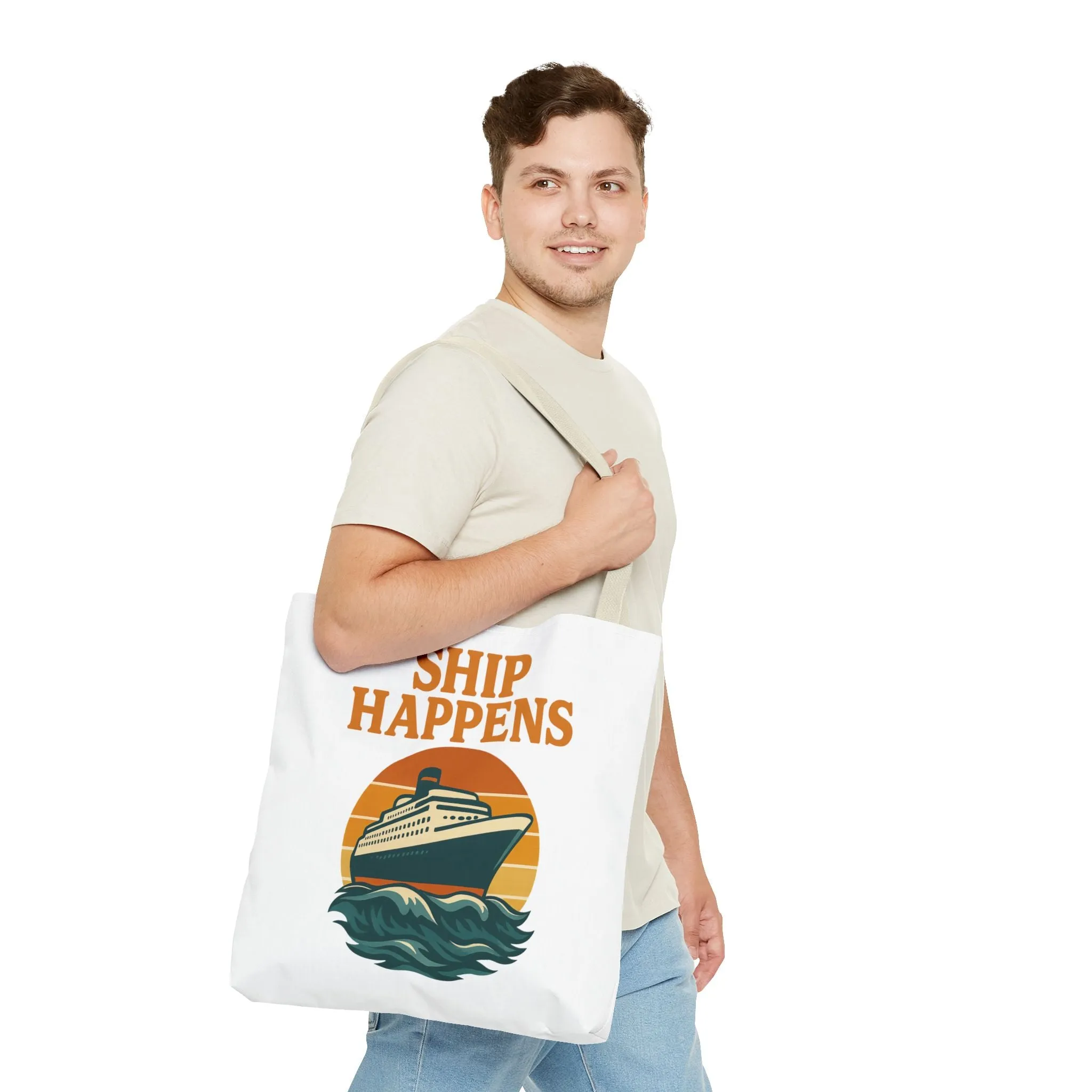 Ship Happens Tote Bag - Fun Nautical Design for Beach Lovers Cruise Bag Unique Gift for Travelers