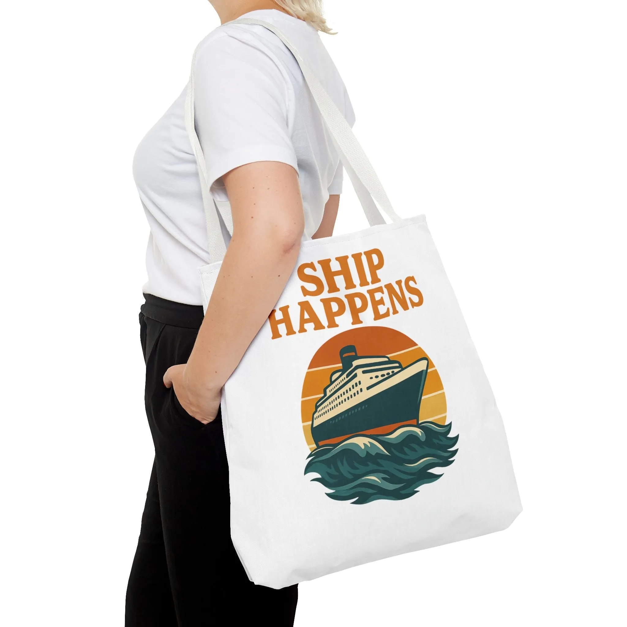 Ship Happens Tote Bag - Fun Nautical Design for Beach Lovers Cruise Bag Unique Gift for Travelers