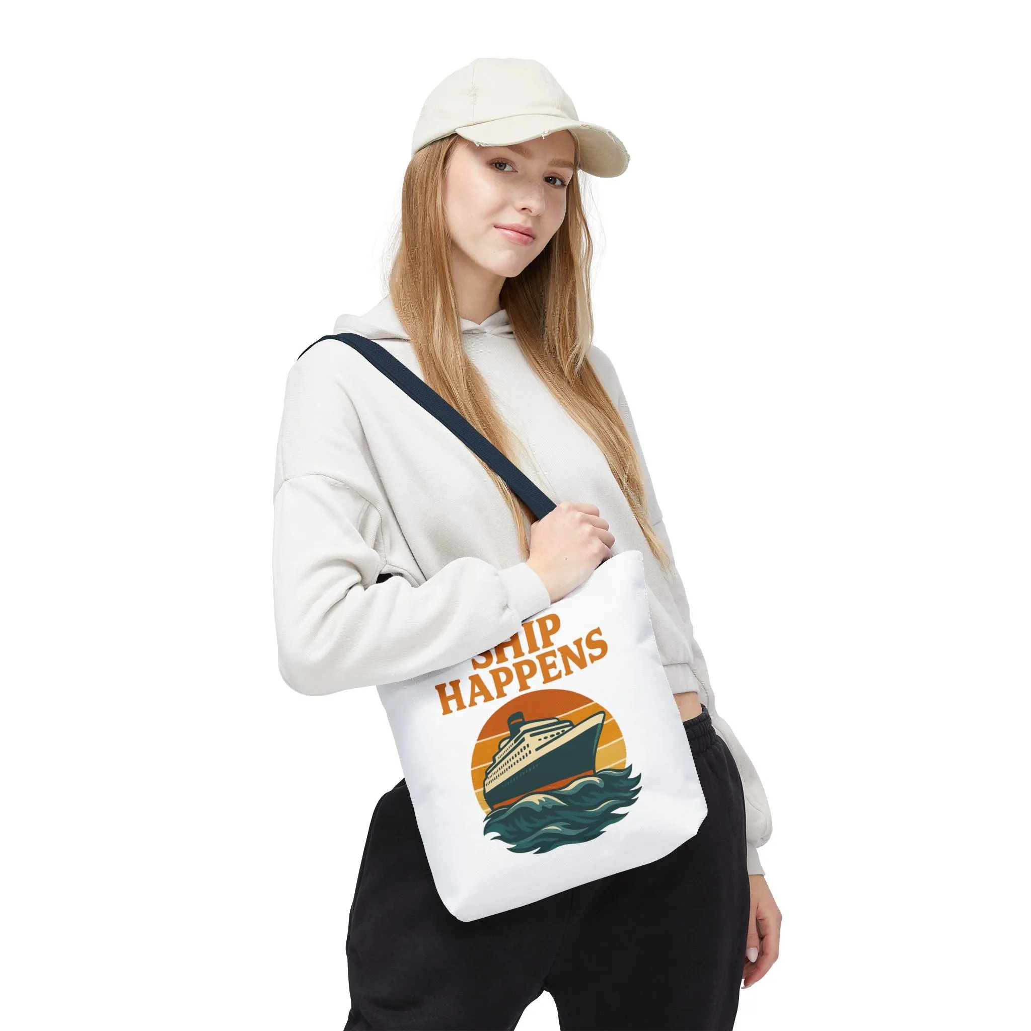 Ship Happens Tote Bag - Fun Nautical Design for Beach Lovers Cruise Bag Unique Gift for Travelers