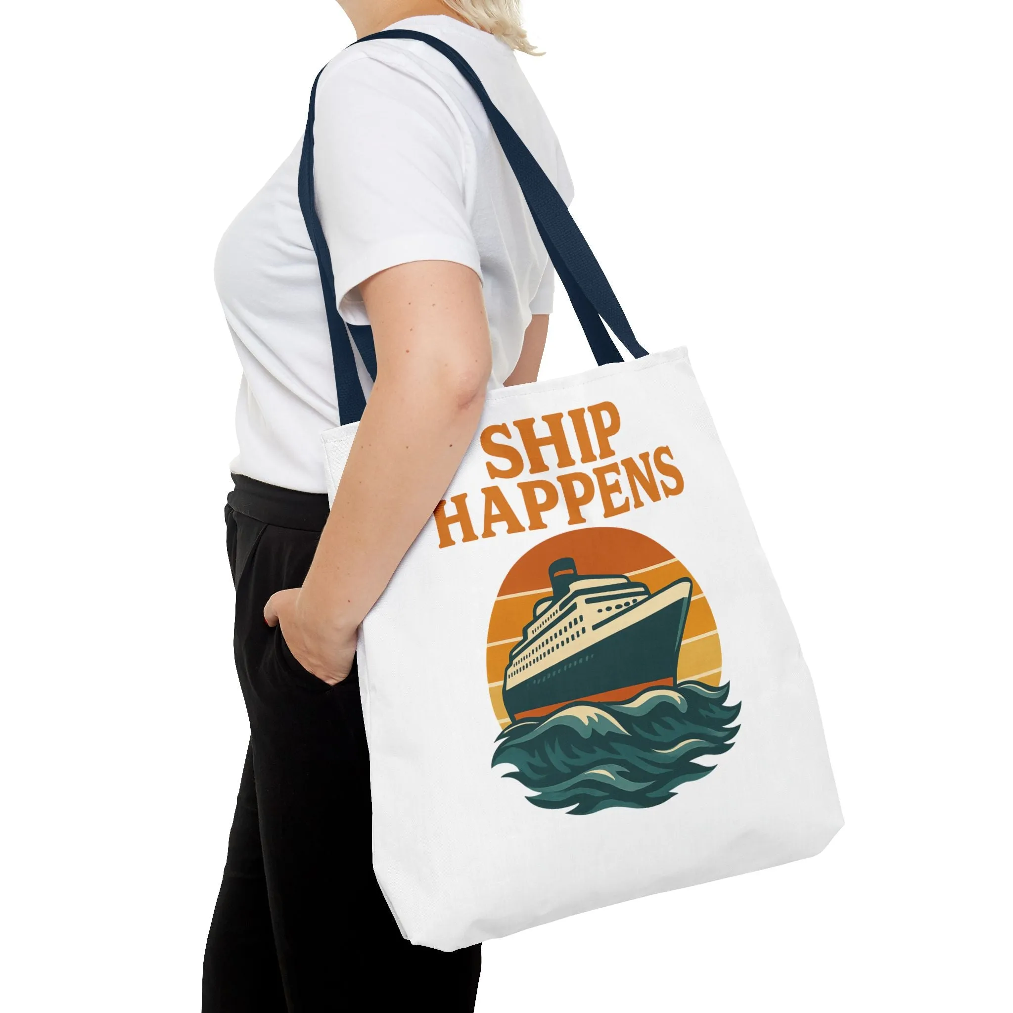 Ship Happens Tote Bag - Fun Nautical Design for Beach Lovers Cruise Bag Unique Gift for Travelers