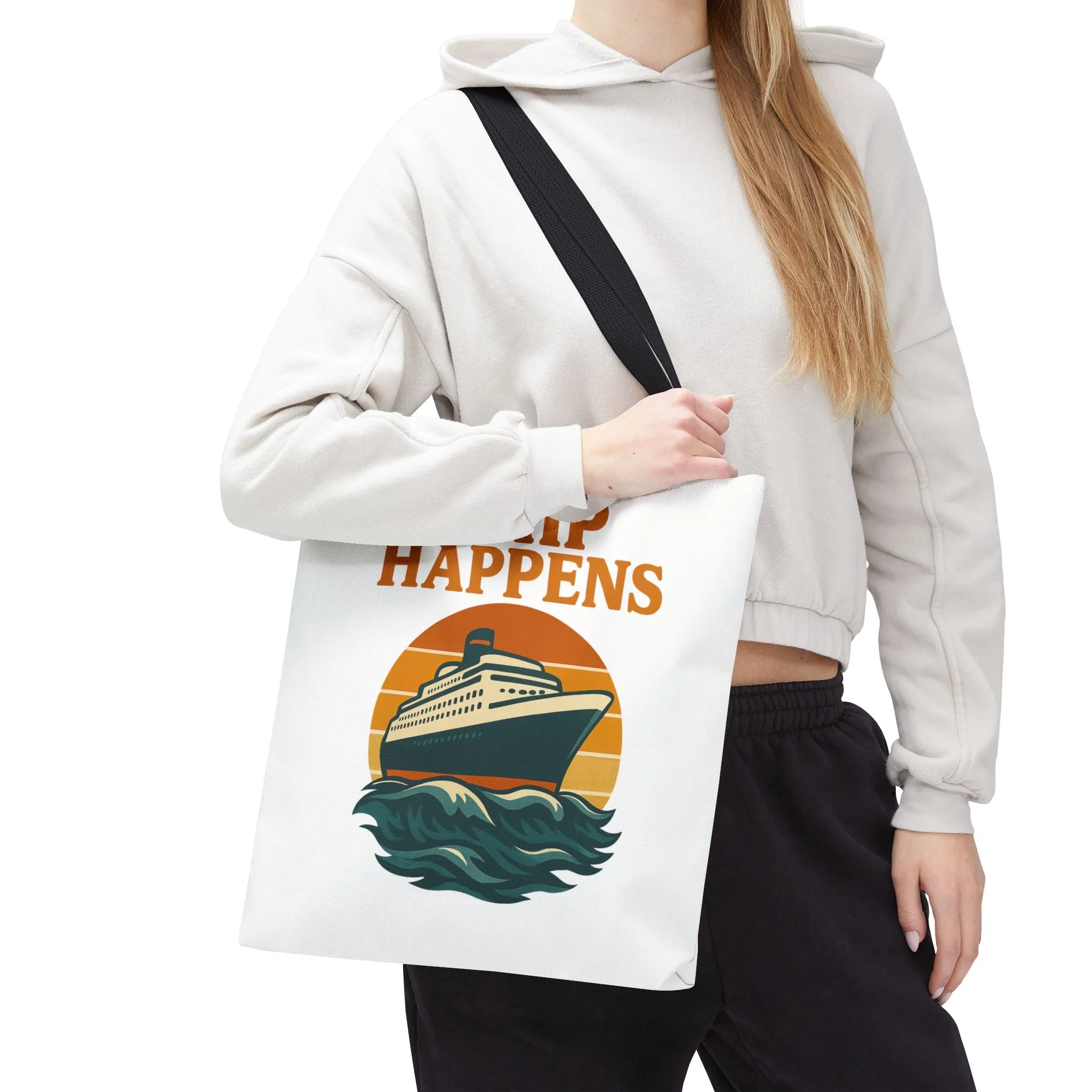Ship Happens Tote Bag - Fun Nautical Design for Beach Lovers Cruise Bag Unique Gift for Travelers