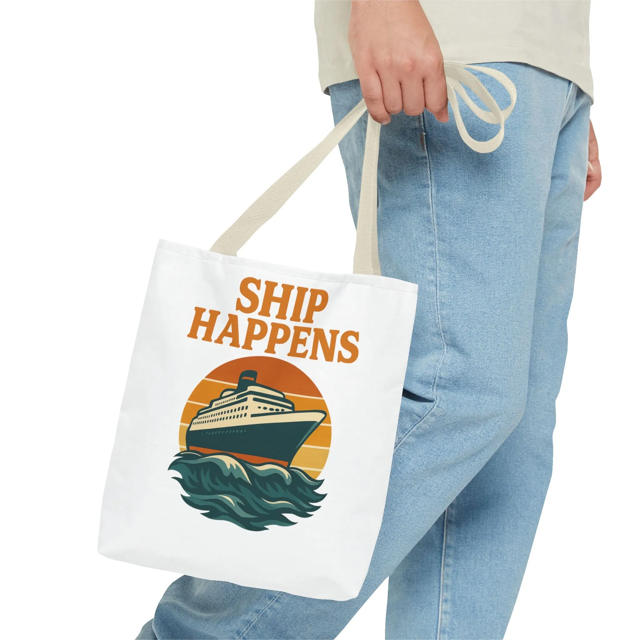 Ship Happens Tote Bag - Fun Nautical Design for Beach Lovers Cruise Bag Unique Gift for Travelers