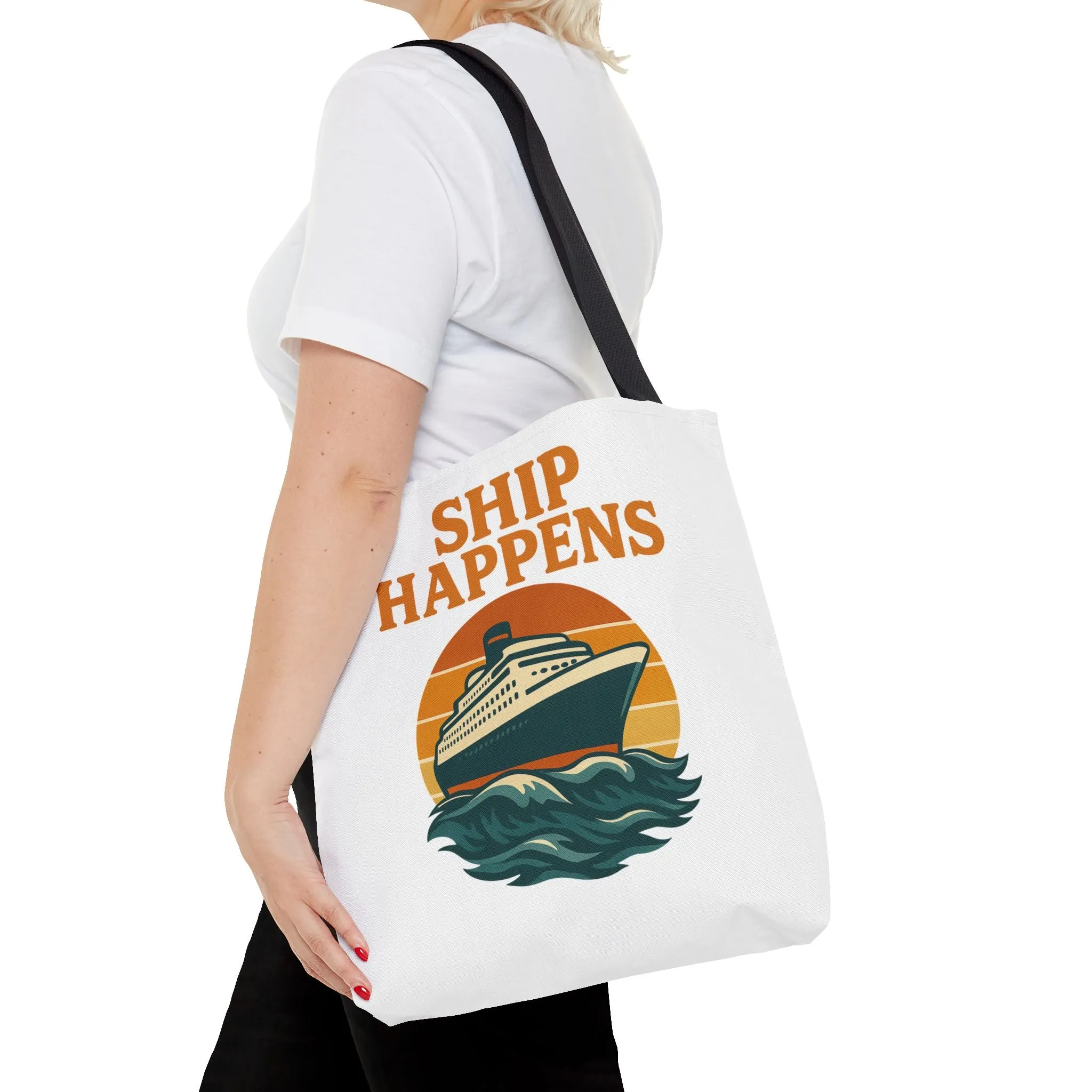 Ship Happens Tote Bag - Fun Nautical Design for Beach Lovers Cruise Bag Unique Gift for Travelers