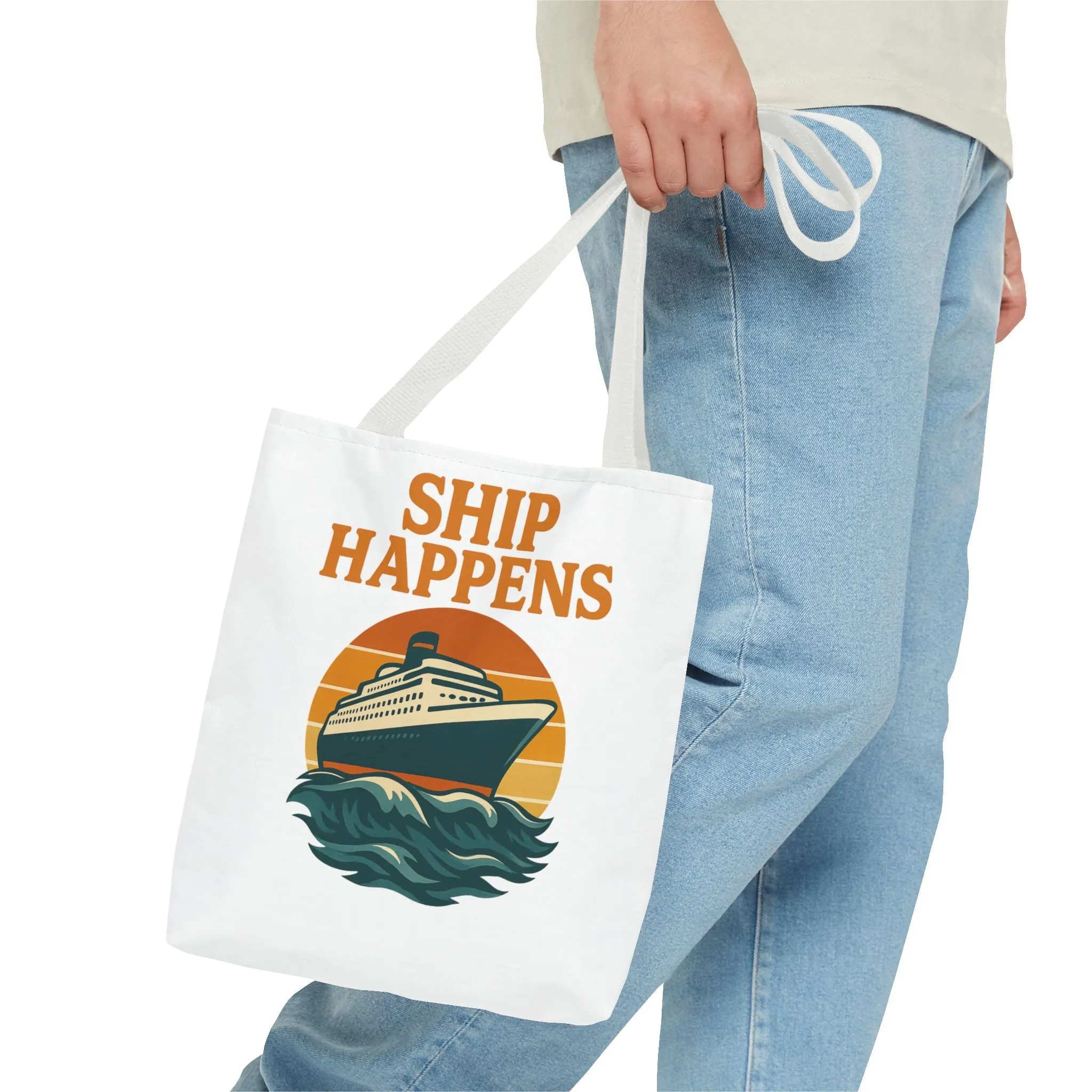 Ship Happens Tote Bag - Fun Nautical Design for Beach Lovers Cruise Bag Unique Gift for Travelers