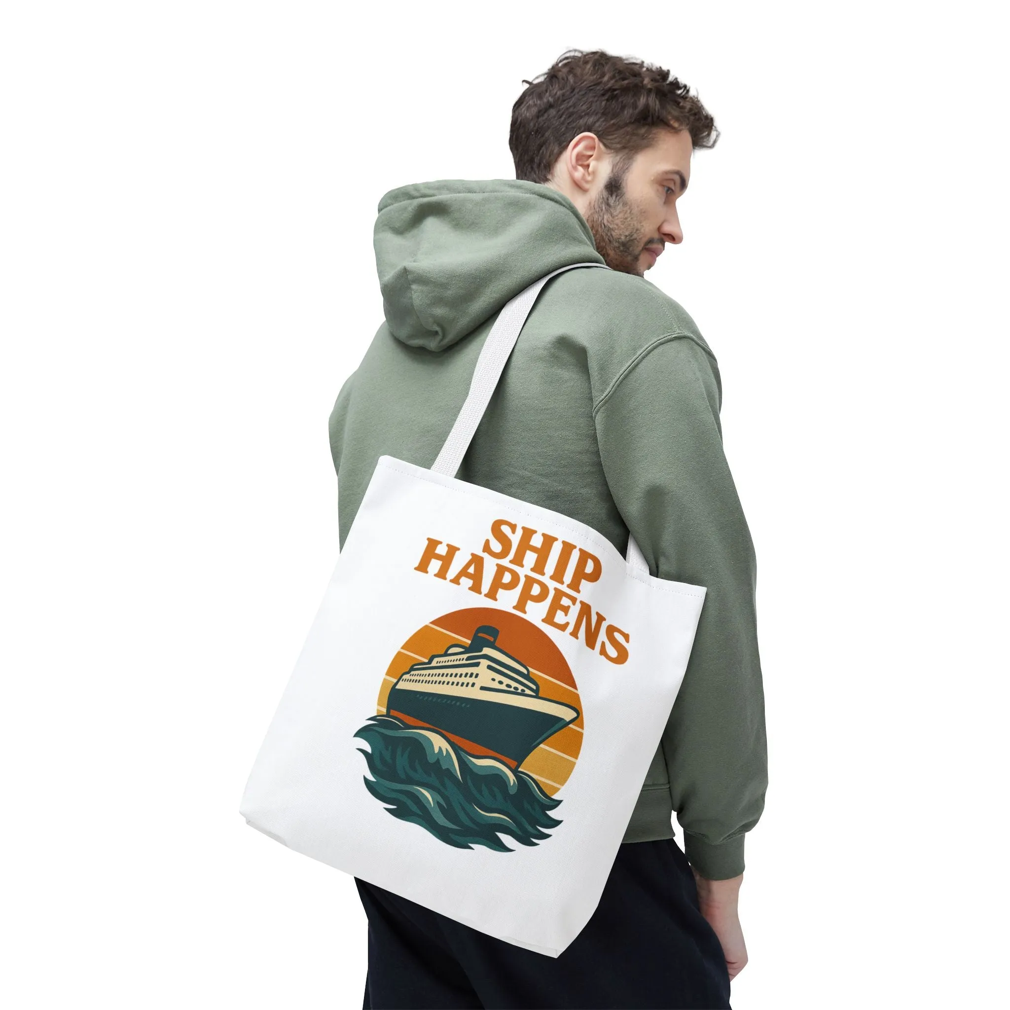 Ship Happens Tote Bag - Fun Nautical Design for Beach Lovers Cruise Bag Unique Gift for Travelers