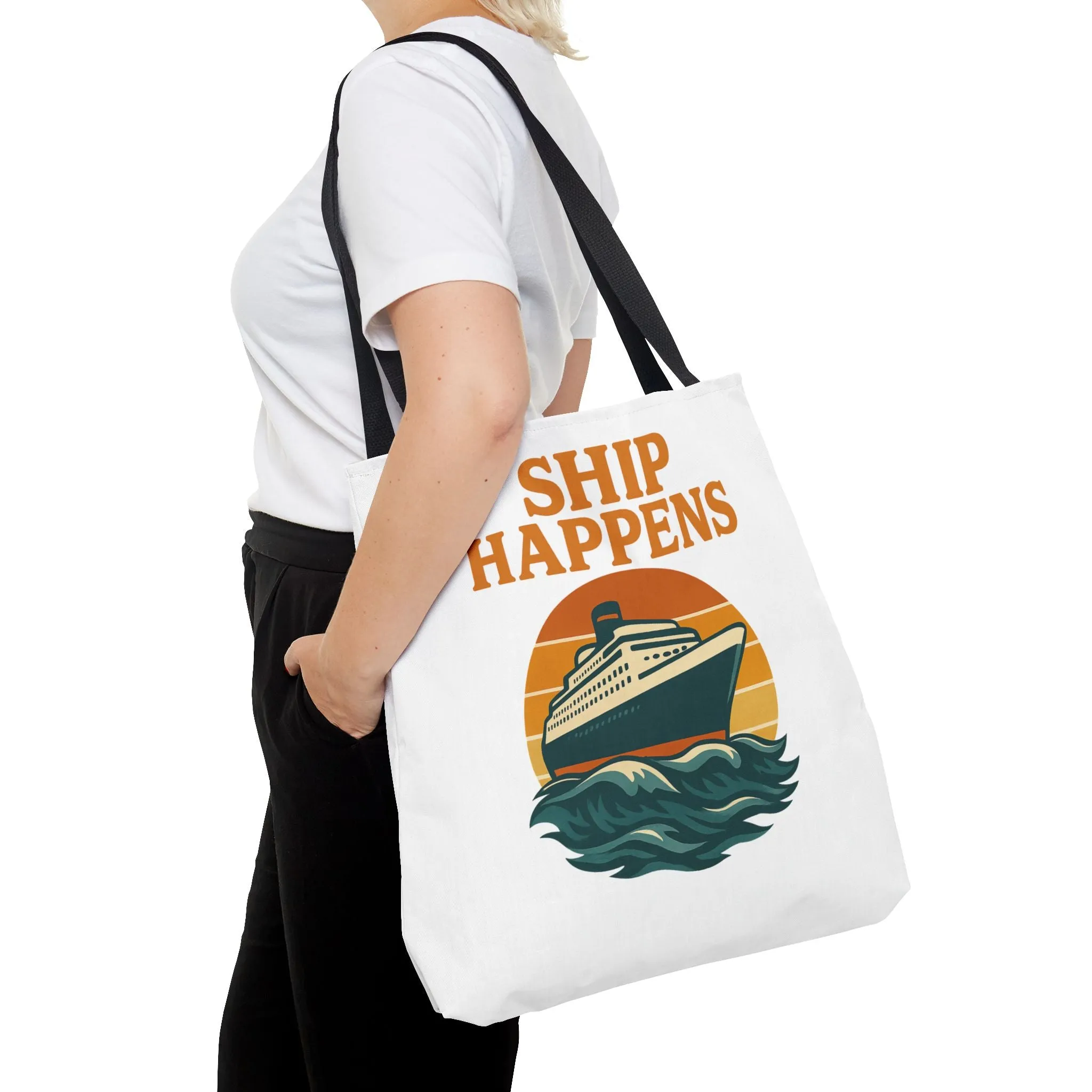 Ship Happens Tote Bag - Fun Nautical Design for Beach Lovers Cruise Bag Unique Gift for Travelers
