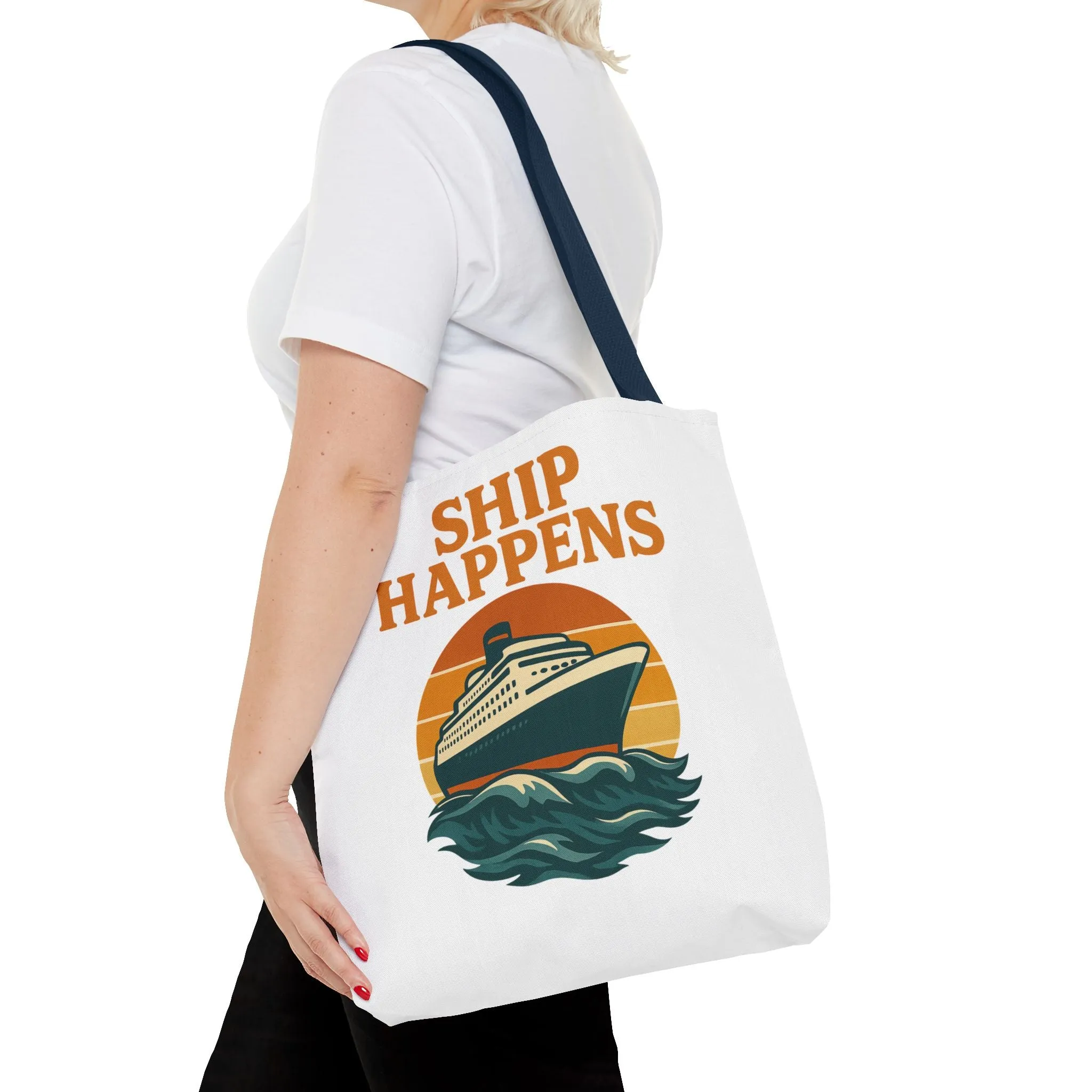 Ship Happens Tote Bag - Fun Nautical Design for Beach Lovers Cruise Bag Unique Gift for Travelers