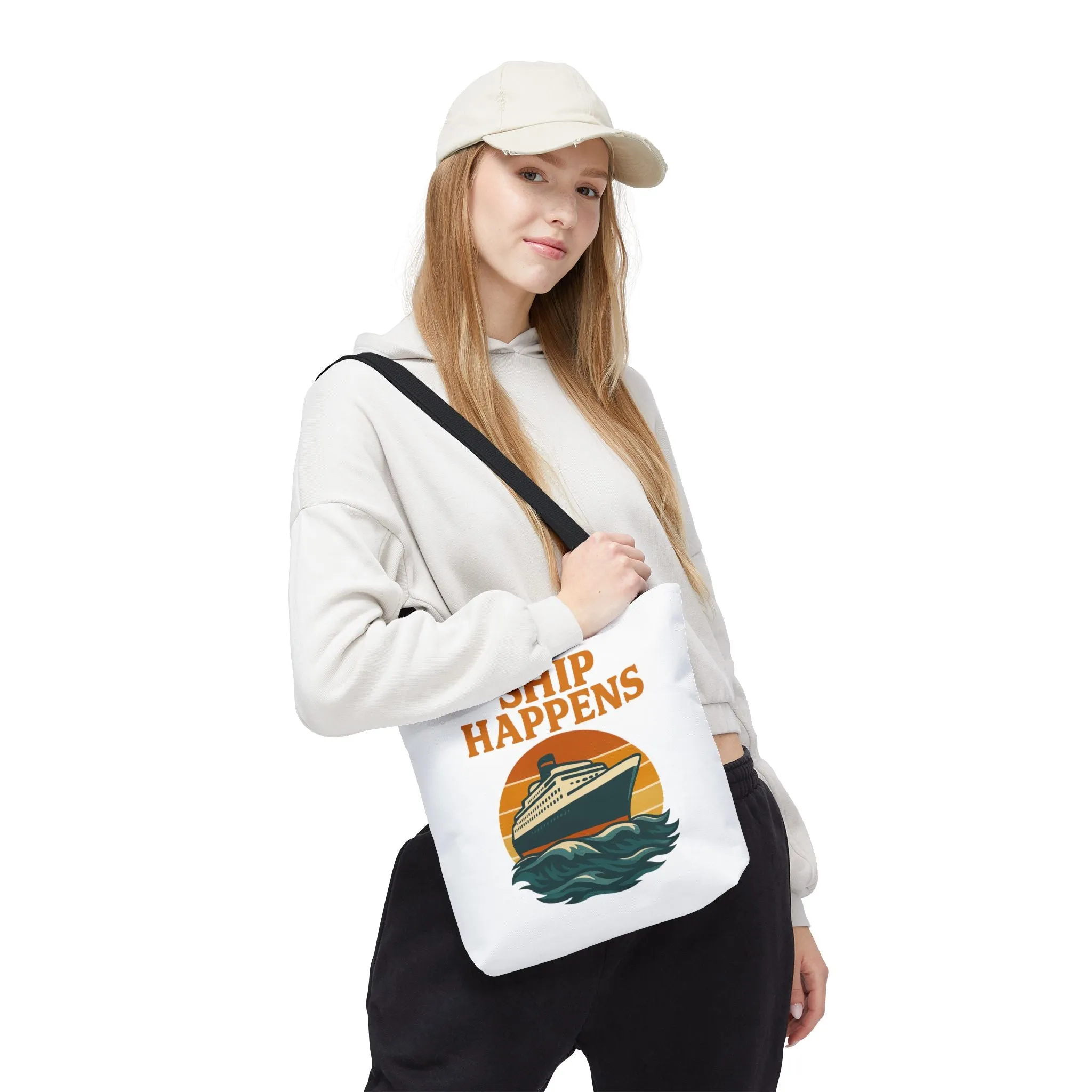 Ship Happens Tote Bag - Fun Nautical Design for Beach Lovers Cruise Bag Unique Gift for Travelers