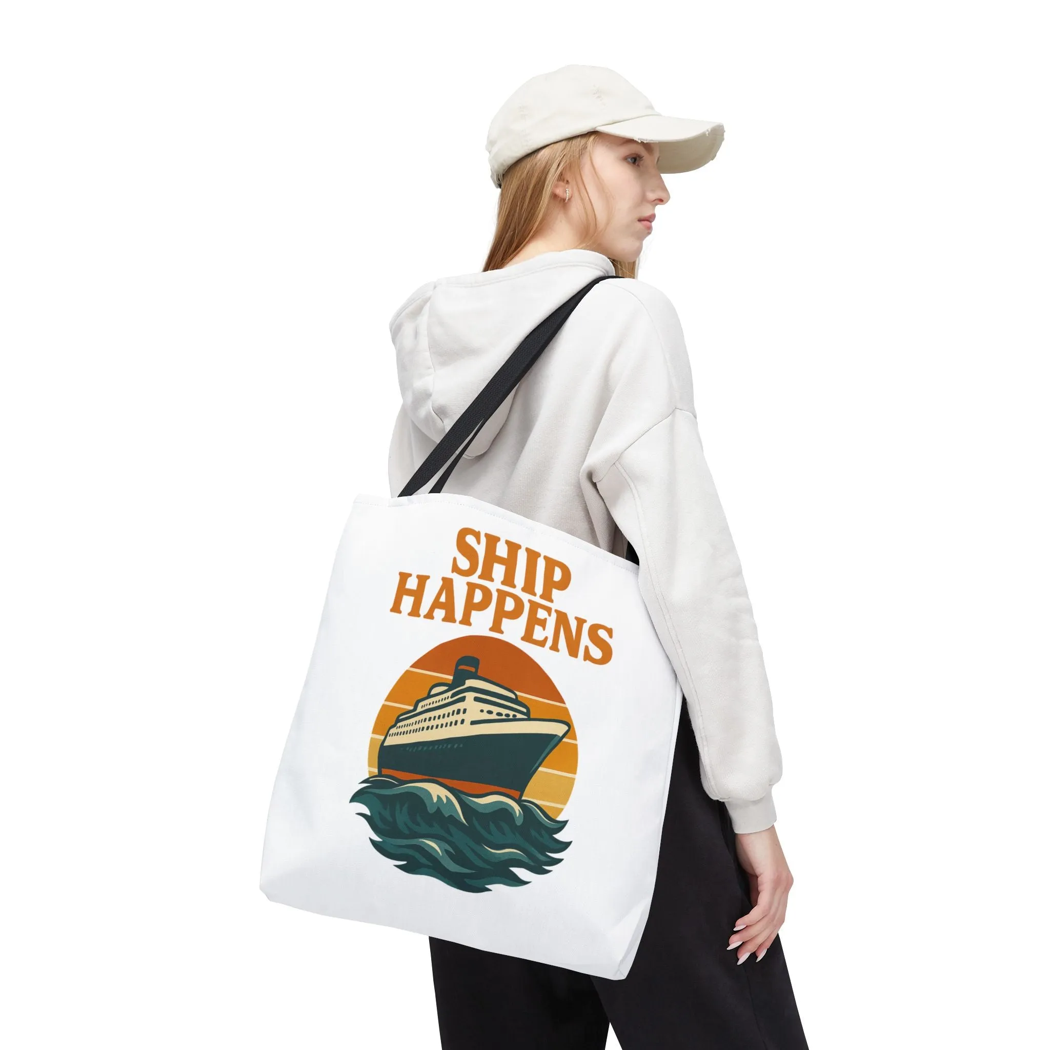 Ship Happens Tote Bag - Fun Nautical Design for Beach Lovers Cruise Bag Unique Gift for Travelers