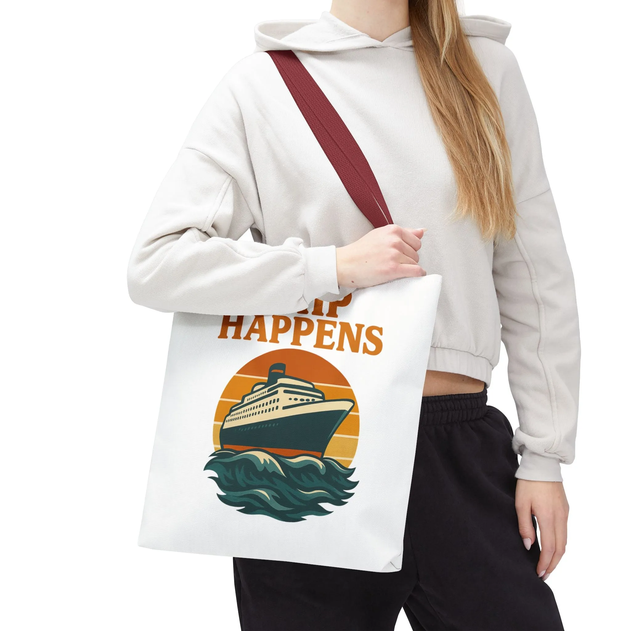 Ship Happens Tote Bag - Fun Nautical Design for Beach Lovers Cruise Bag Unique Gift for Travelers