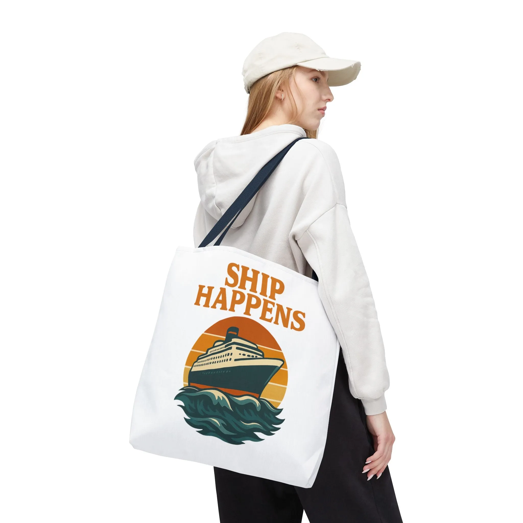 Ship Happens Tote Bag - Fun Nautical Design for Beach Lovers Cruise Bag Unique Gift for Travelers