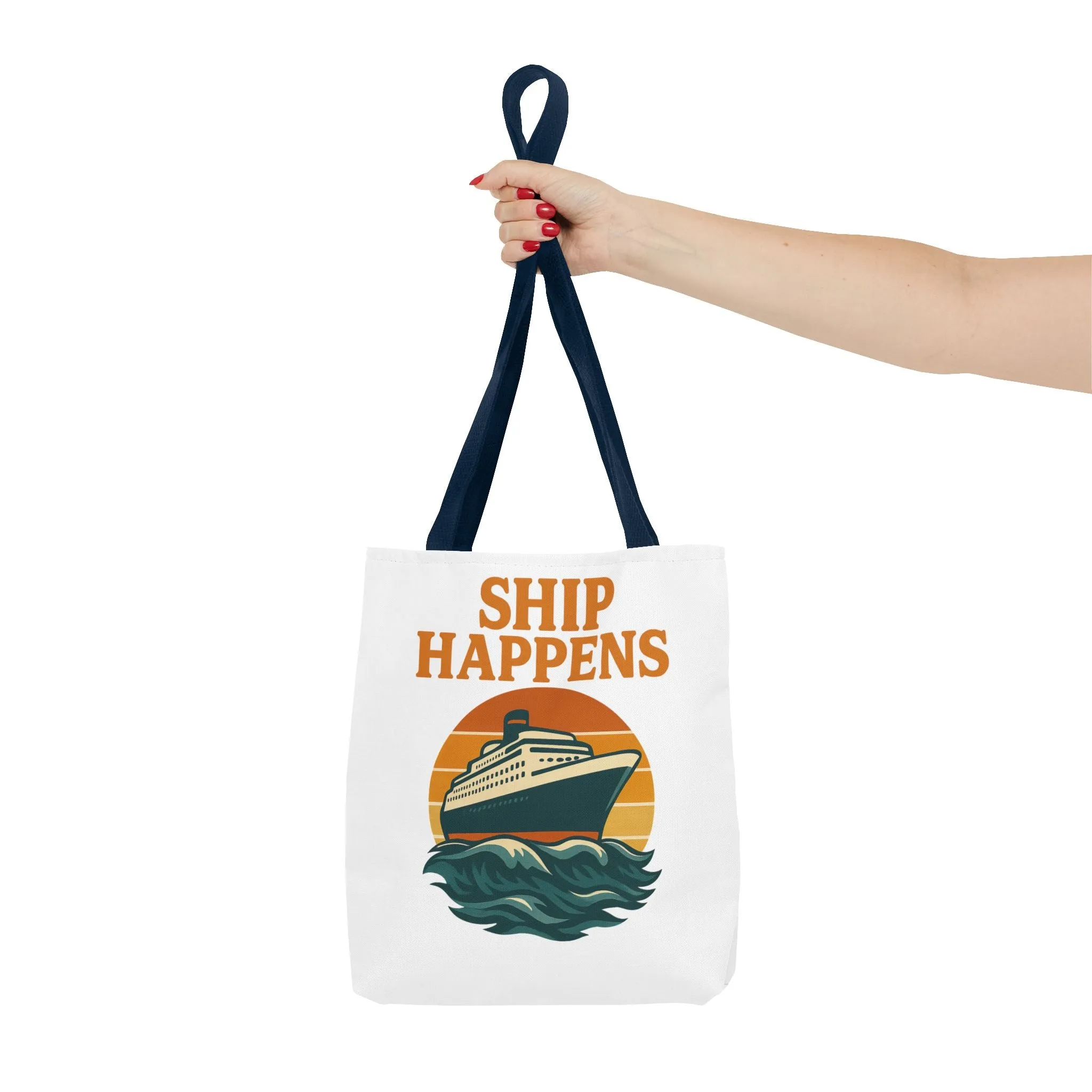 Ship Happens Tote Bag - Fun Nautical Design for Beach Lovers Cruise Bag Unique Gift for Travelers