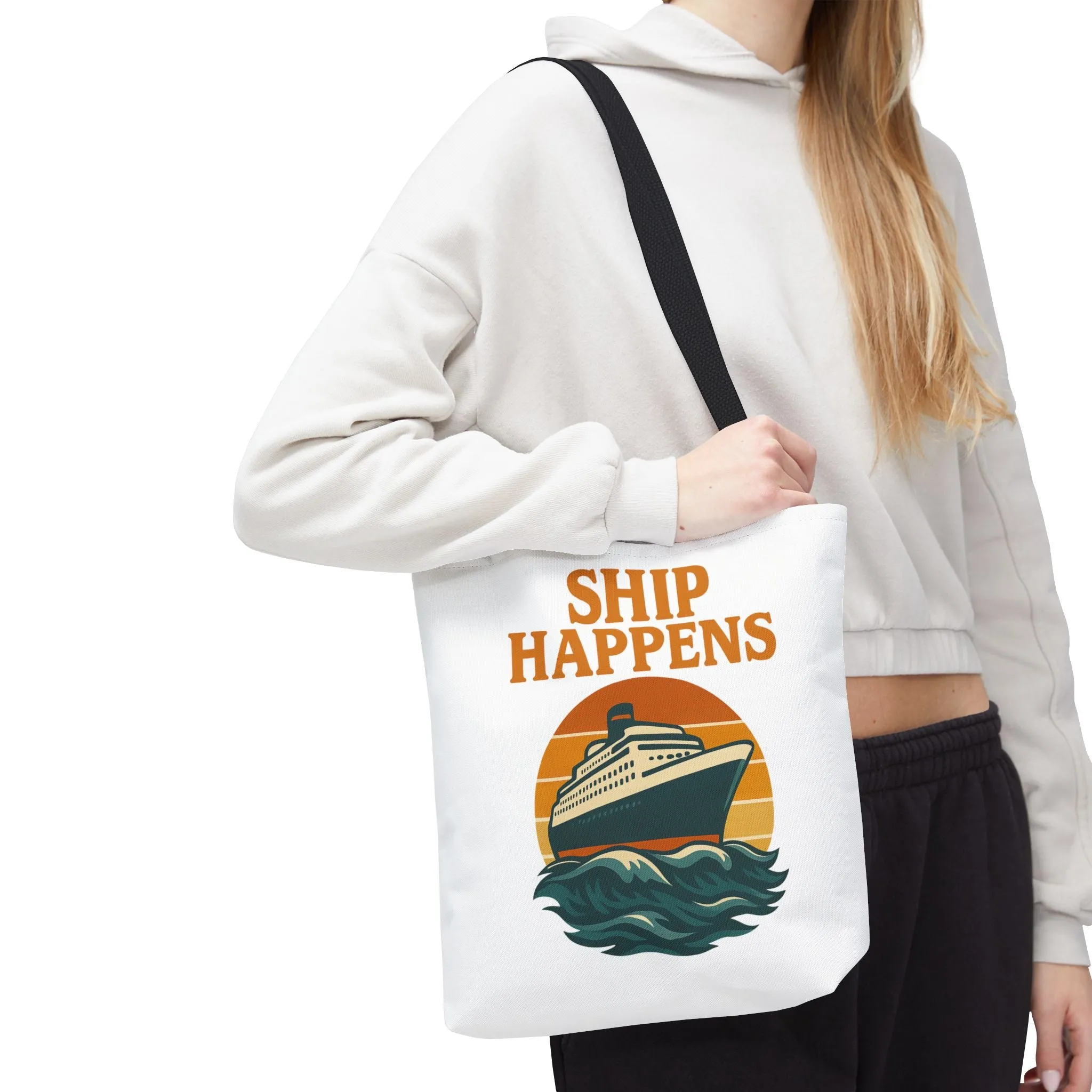 Ship Happens Tote Bag - Fun Nautical Design for Beach Lovers Cruise Bag Unique Gift for Travelers