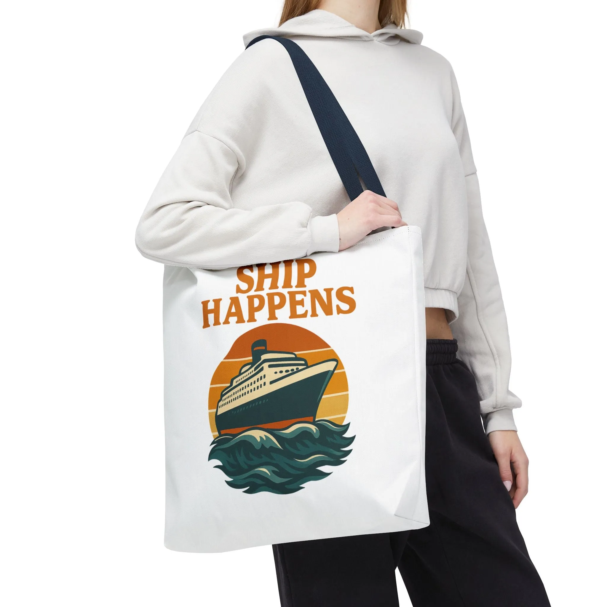 Ship Happens Tote Bag - Fun Nautical Design for Beach Lovers Cruise Bag Unique Gift for Travelers