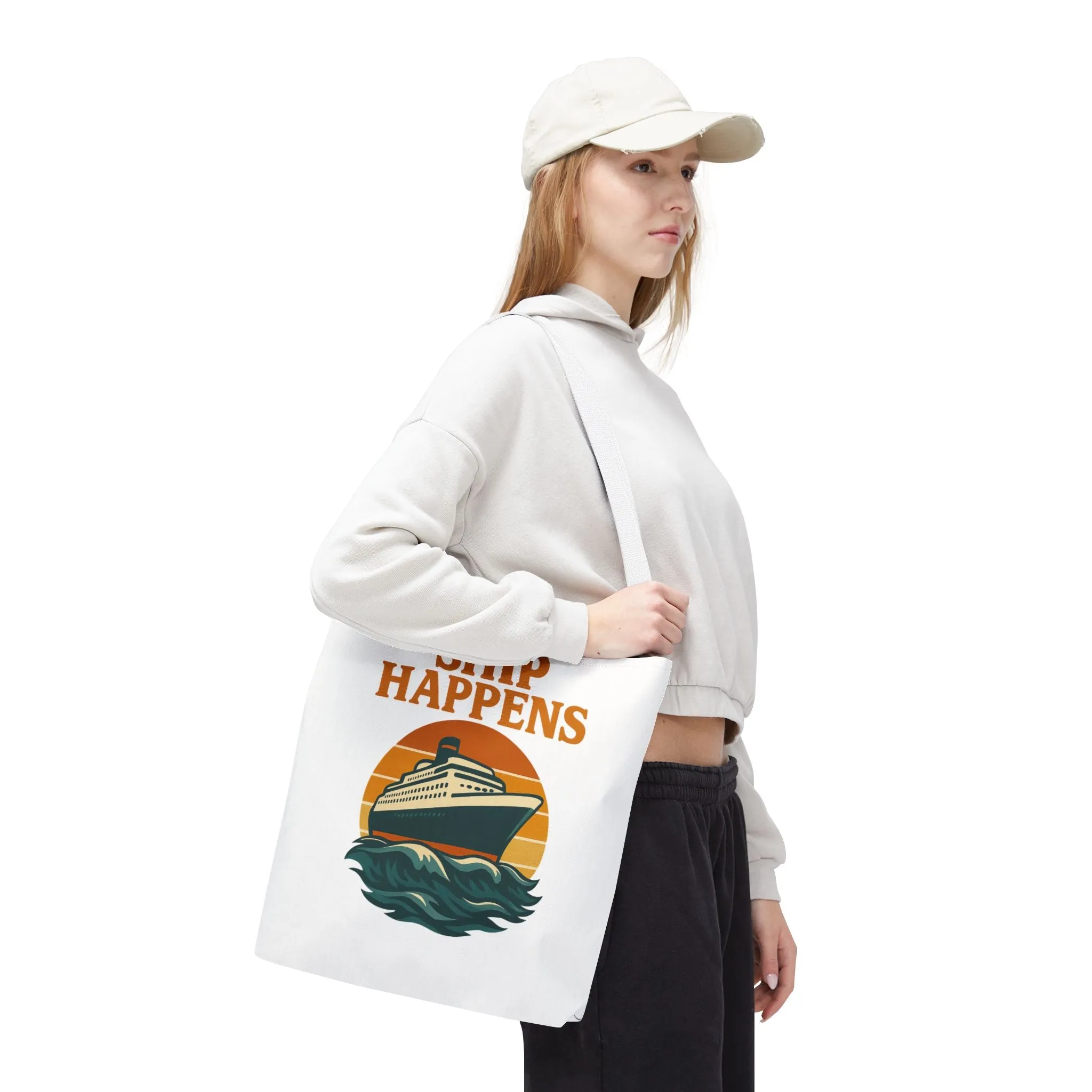 Ship Happens Tote Bag - Fun Nautical Design for Beach Lovers Cruise Bag Unique Gift for Travelers
