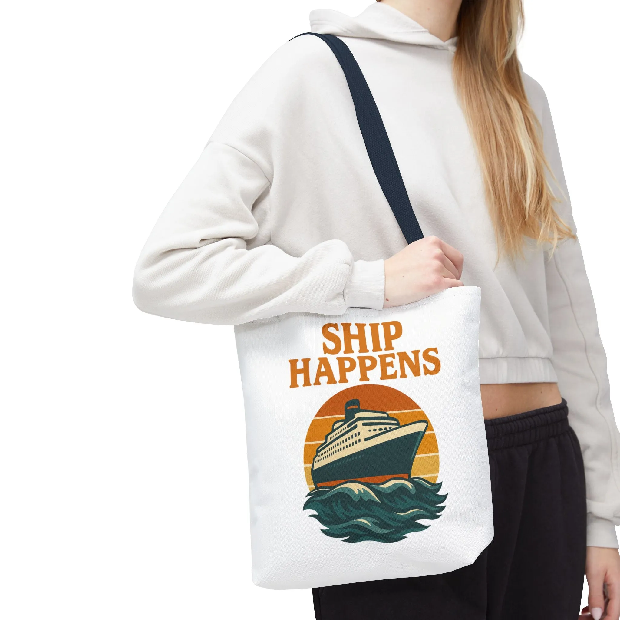Ship Happens Tote Bag - Fun Nautical Design for Beach Lovers Cruise Bag Unique Gift for Travelers