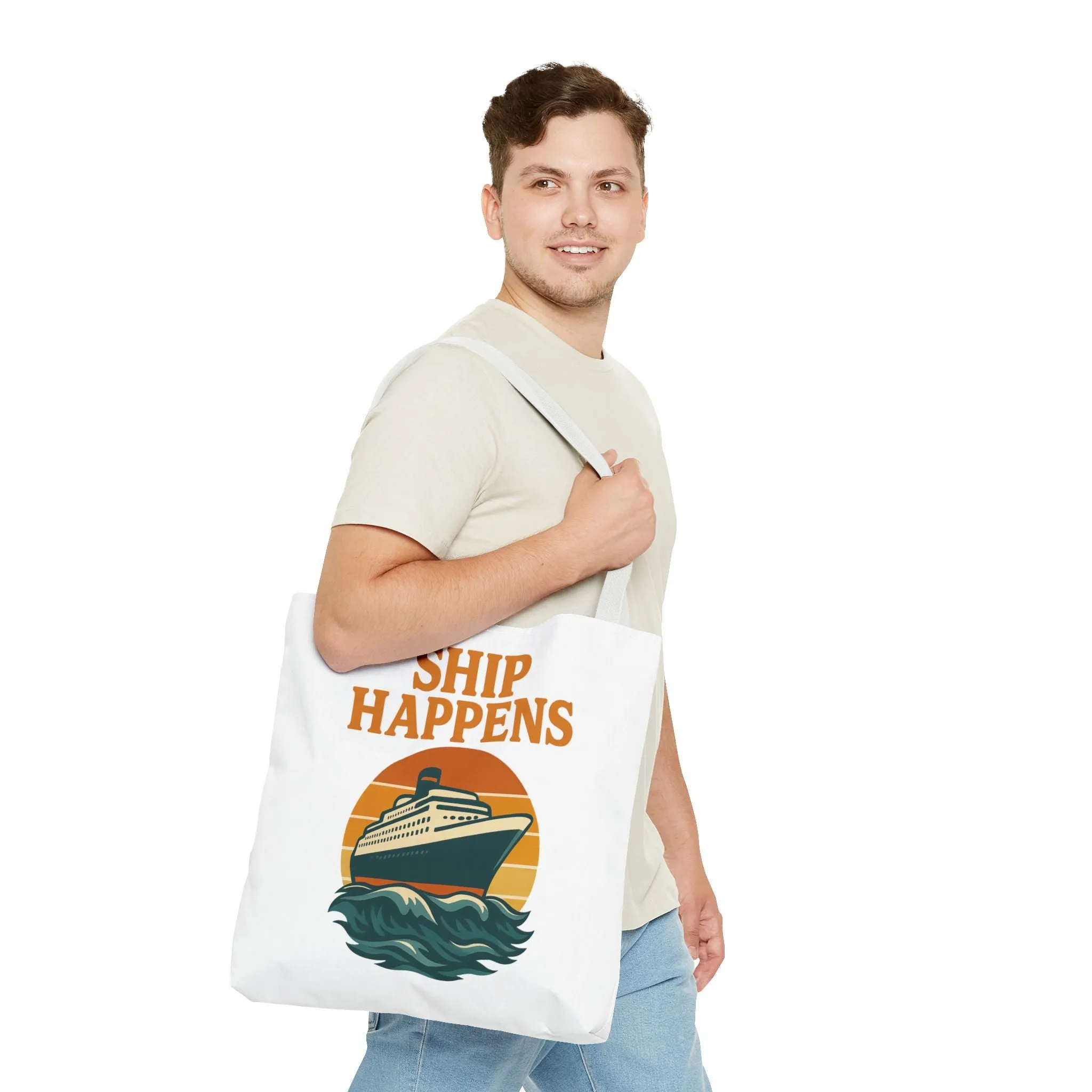 Ship Happens Tote Bag - Fun Nautical Design for Beach Lovers Cruise Bag Unique Gift for Travelers