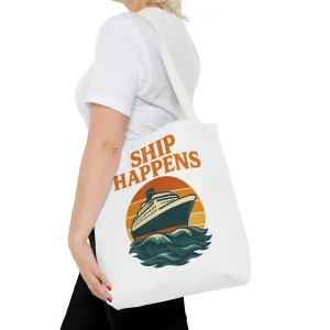 Ship Happens Tote Bag - Fun Nautical Design for Beach Lovers Cruise Bag Unique Gift for Travelers