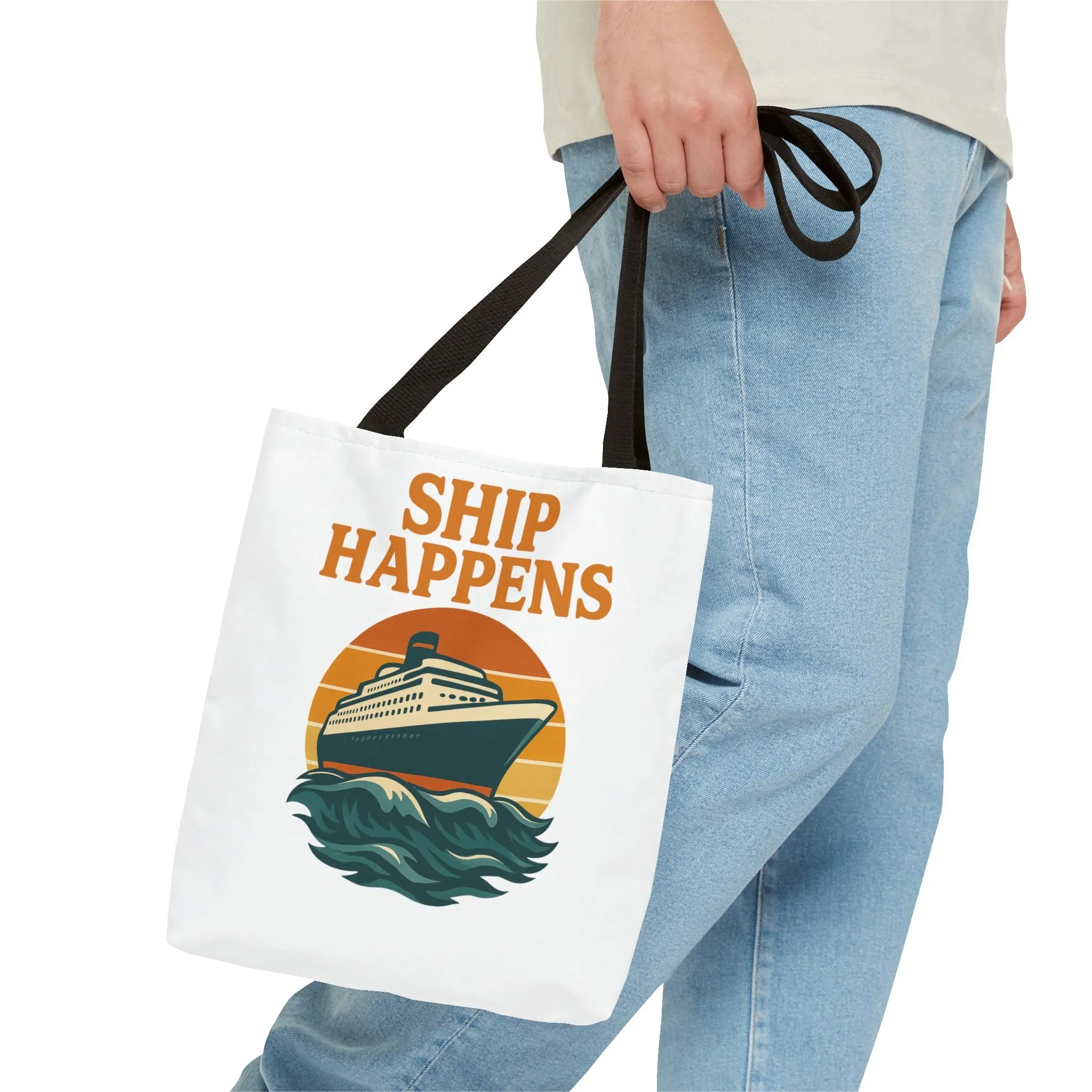 Ship Happens Tote Bag - Fun Nautical Design for Beach Lovers Cruise Bag Unique Gift for Travelers