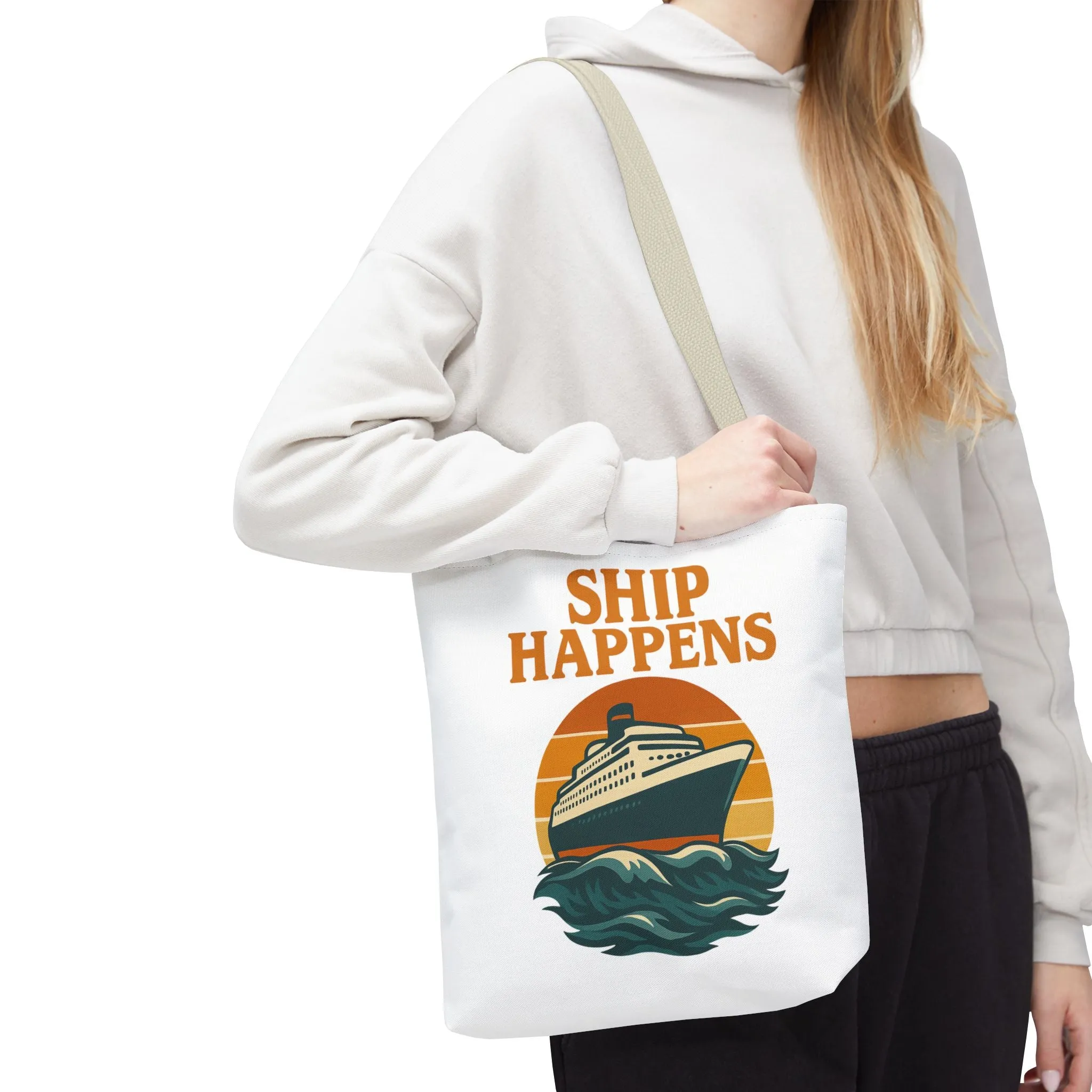 Ship Happens Tote Bag - Fun Nautical Design for Beach Lovers Cruise Bag Unique Gift for Travelers