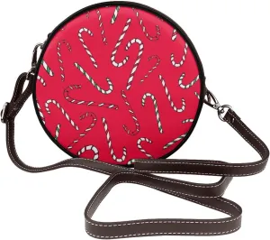 Shoulder Round Circle Bag Leather Travel Briefcase Satchel for Office, Work, Travel