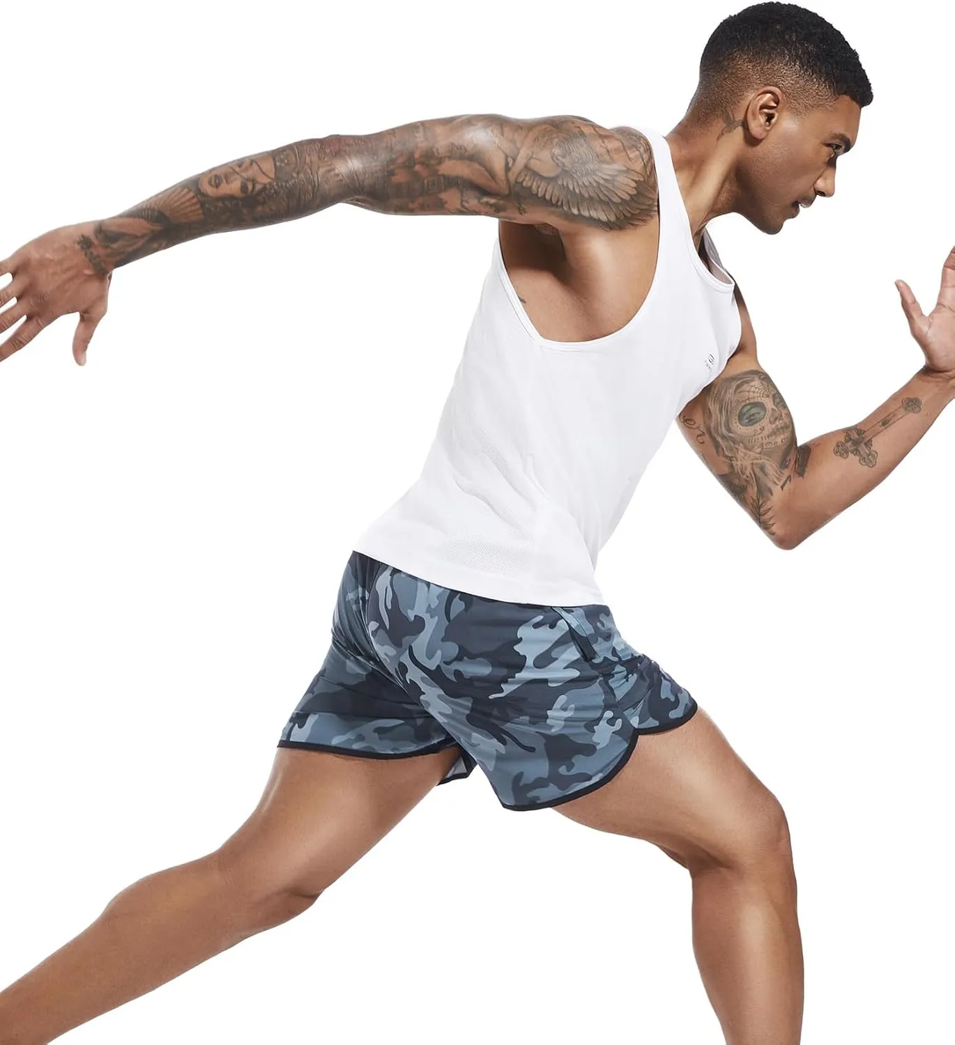 SILKWORLD Men's Running Stretch Quick Dry Shorts with Zipper Pockets(Pack of 2,3)
