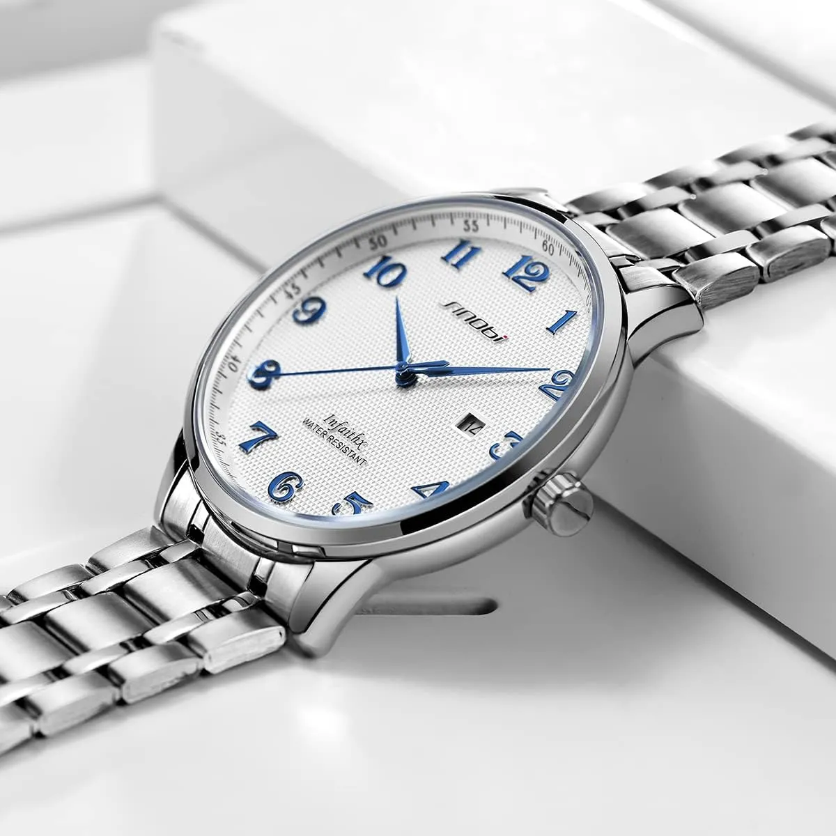 SINOBI Classic Business Men’s Watches Arabic Numerals Easy Reader Wristwatches for Men with Calendar Date Water Resistant
